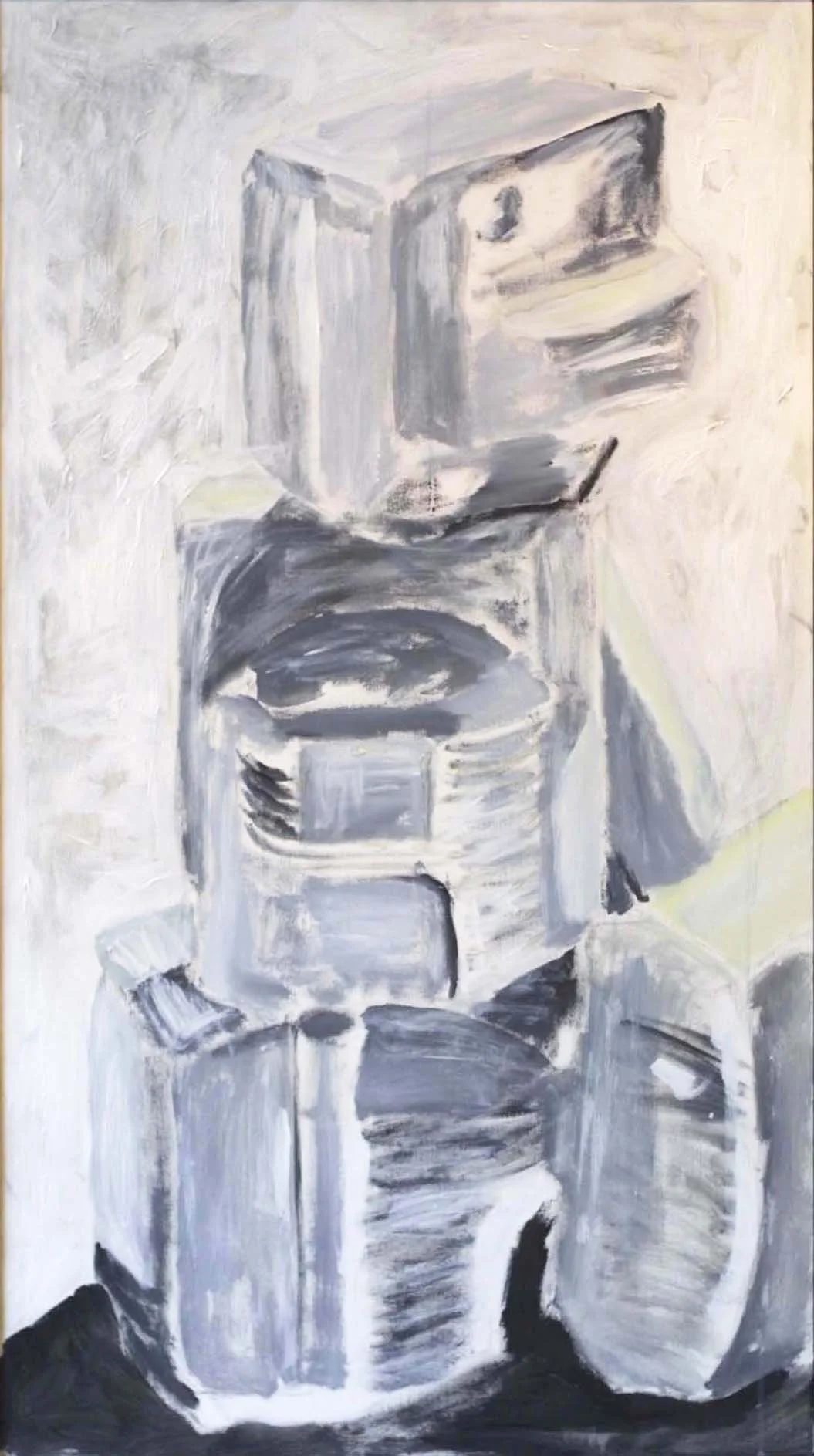 TV Panel III, acrylic, caulking, and charcoal on canvas, 32 x 48 inches, 2008 - NFS