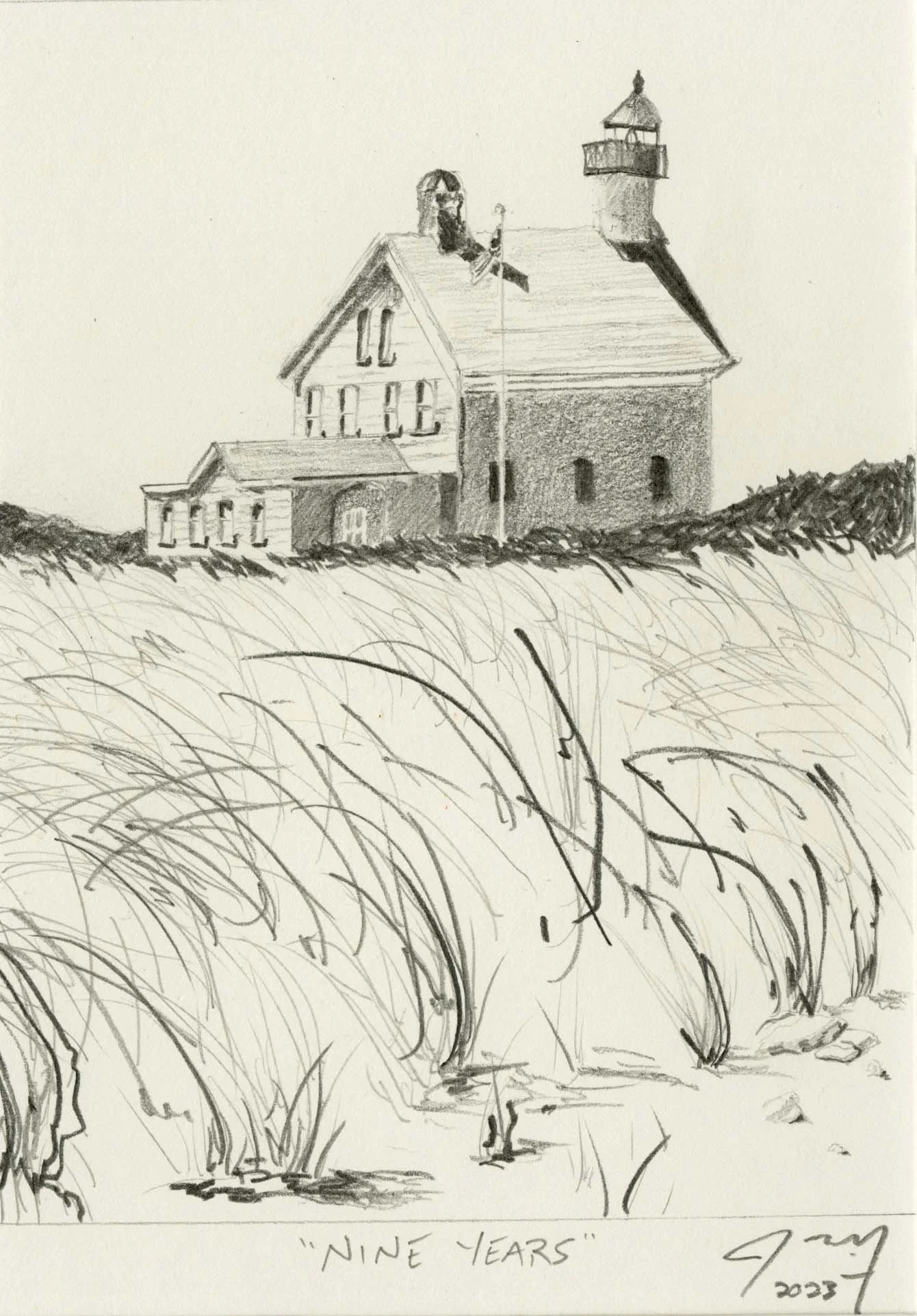Nine Years, graphite on paper, 4 in. x. 6 in., 2023 - sold