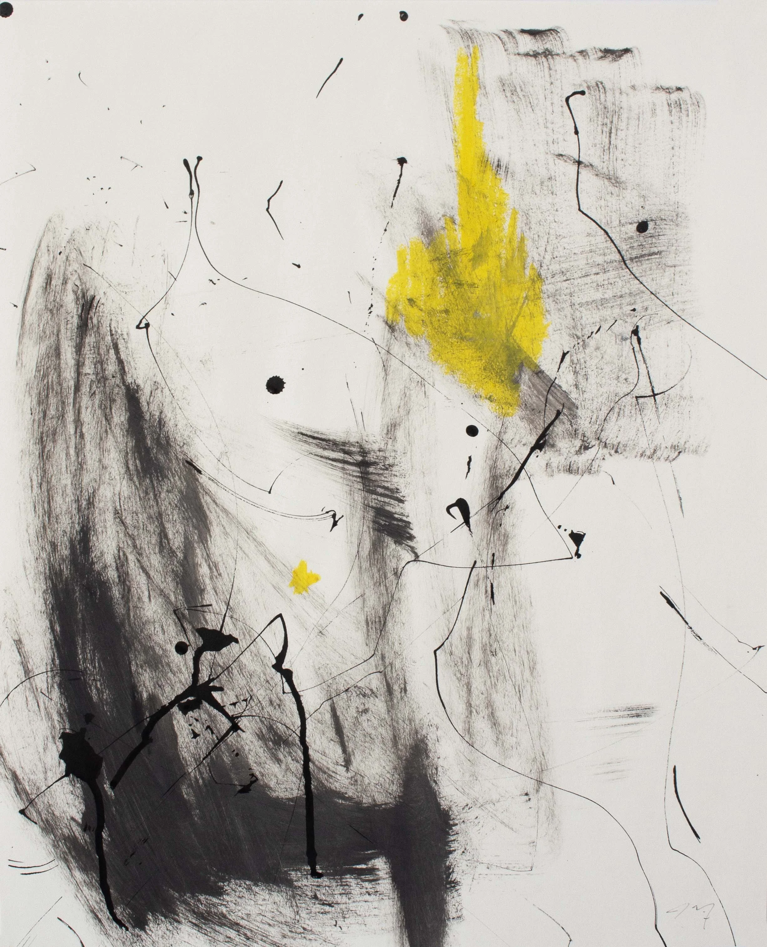 Composition VI, ink, acrylic, and oil pastel on paper, 16 x 20 inches, 2016 - $350 