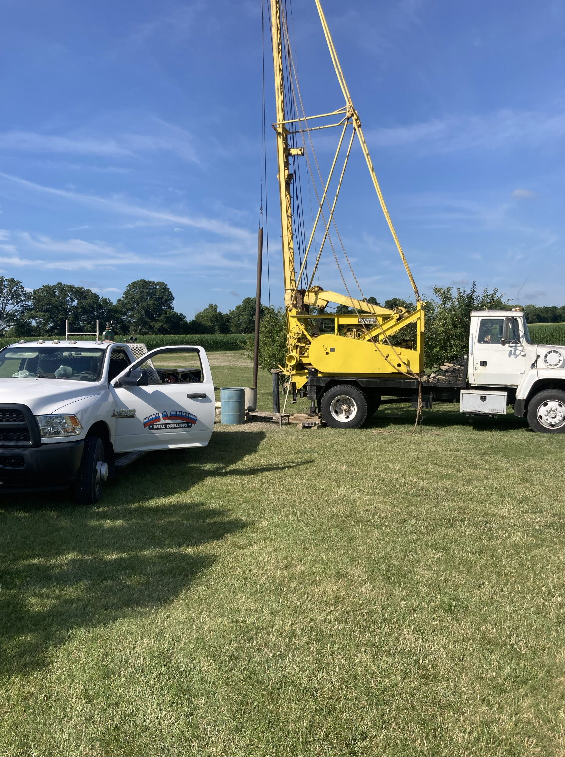 Water well drilling rig at the site. Aquawell Inspection Services, LLC now offering water well inspections