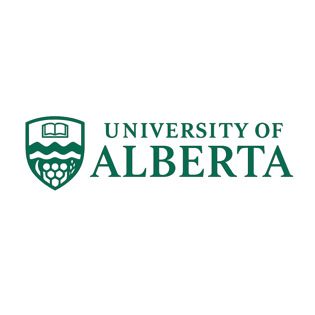 Logo of the University of Alberta with a shield emblem.