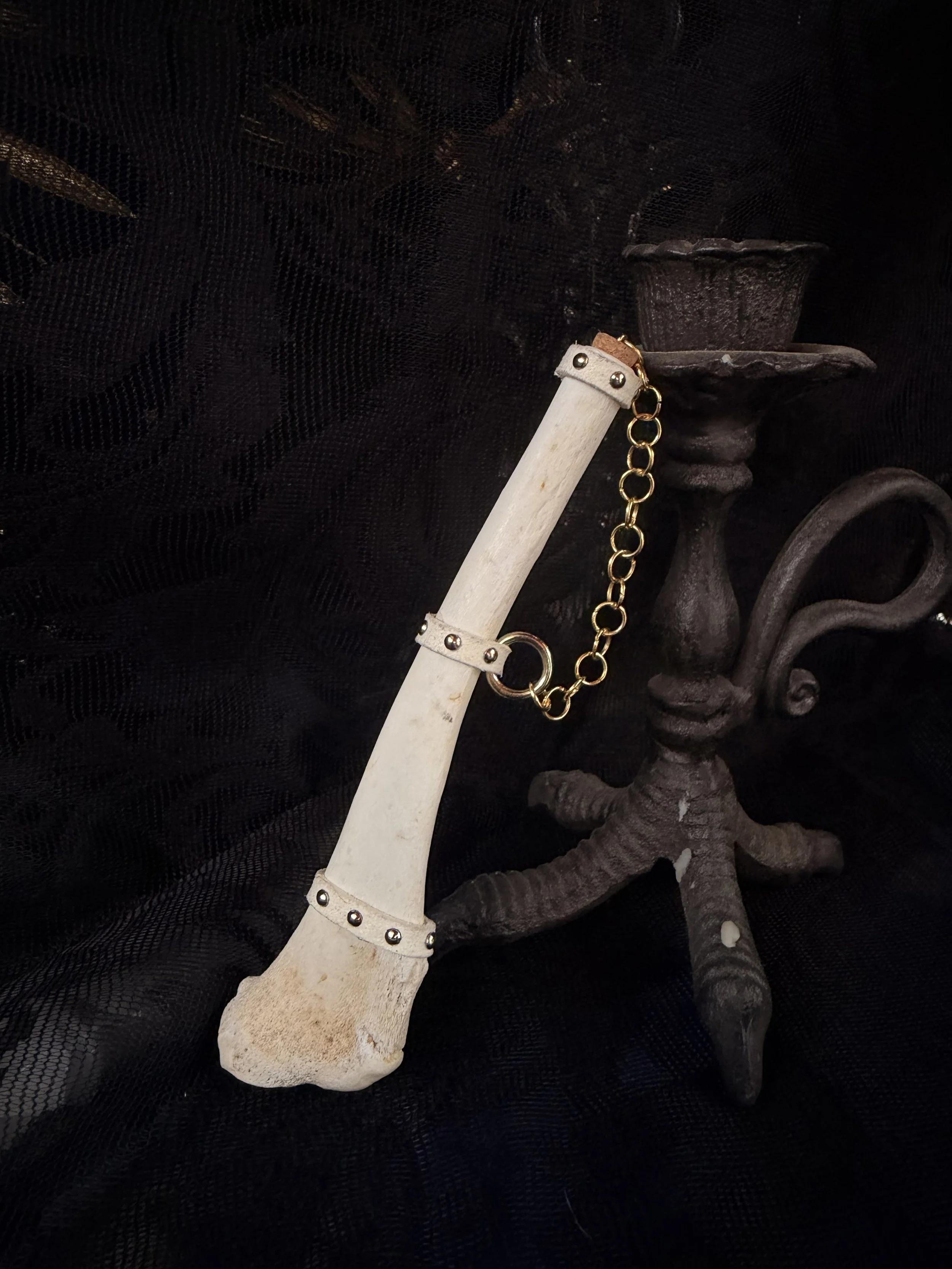 Bone Bottle White & Gold