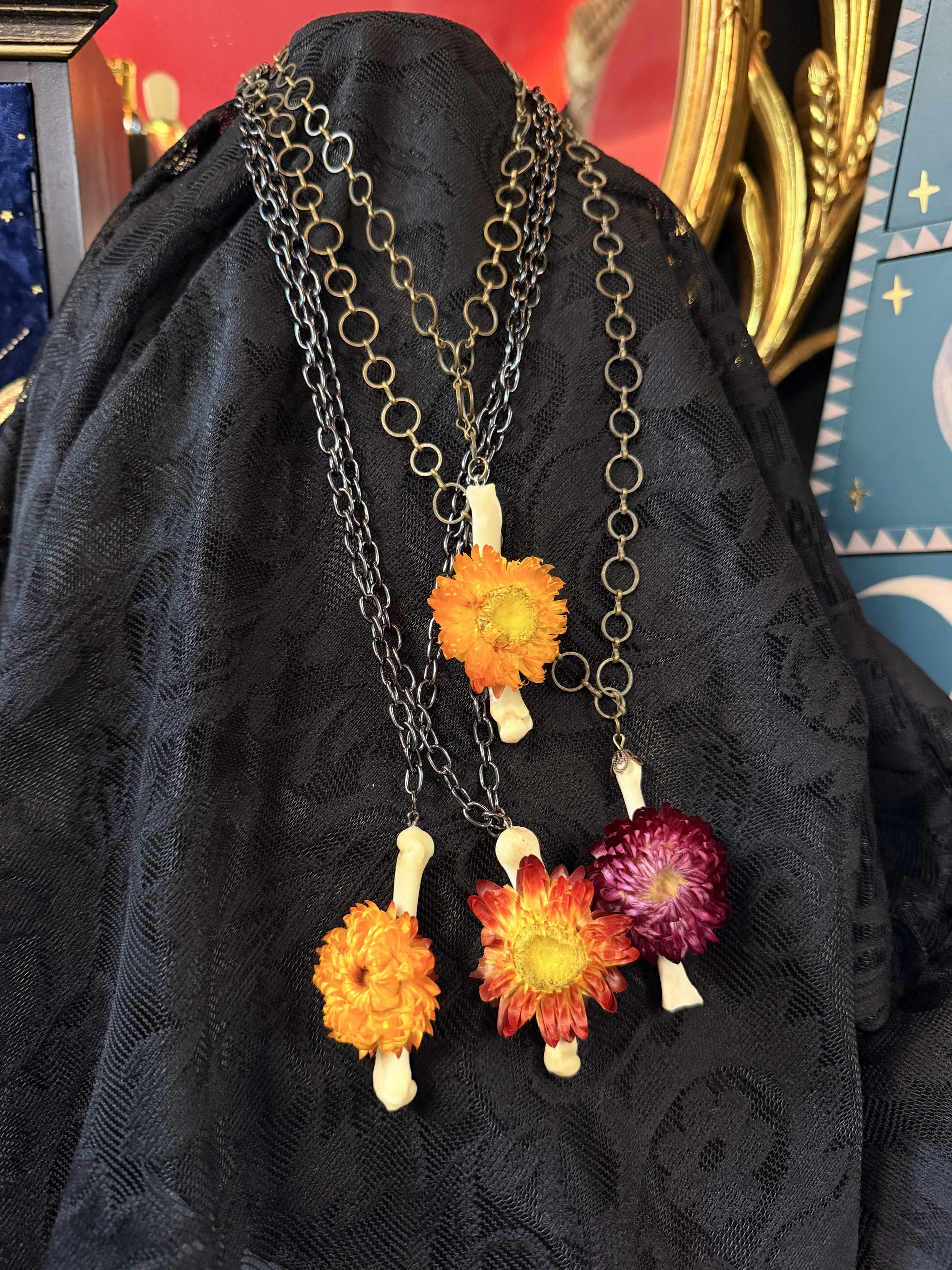Bone Flower Charm