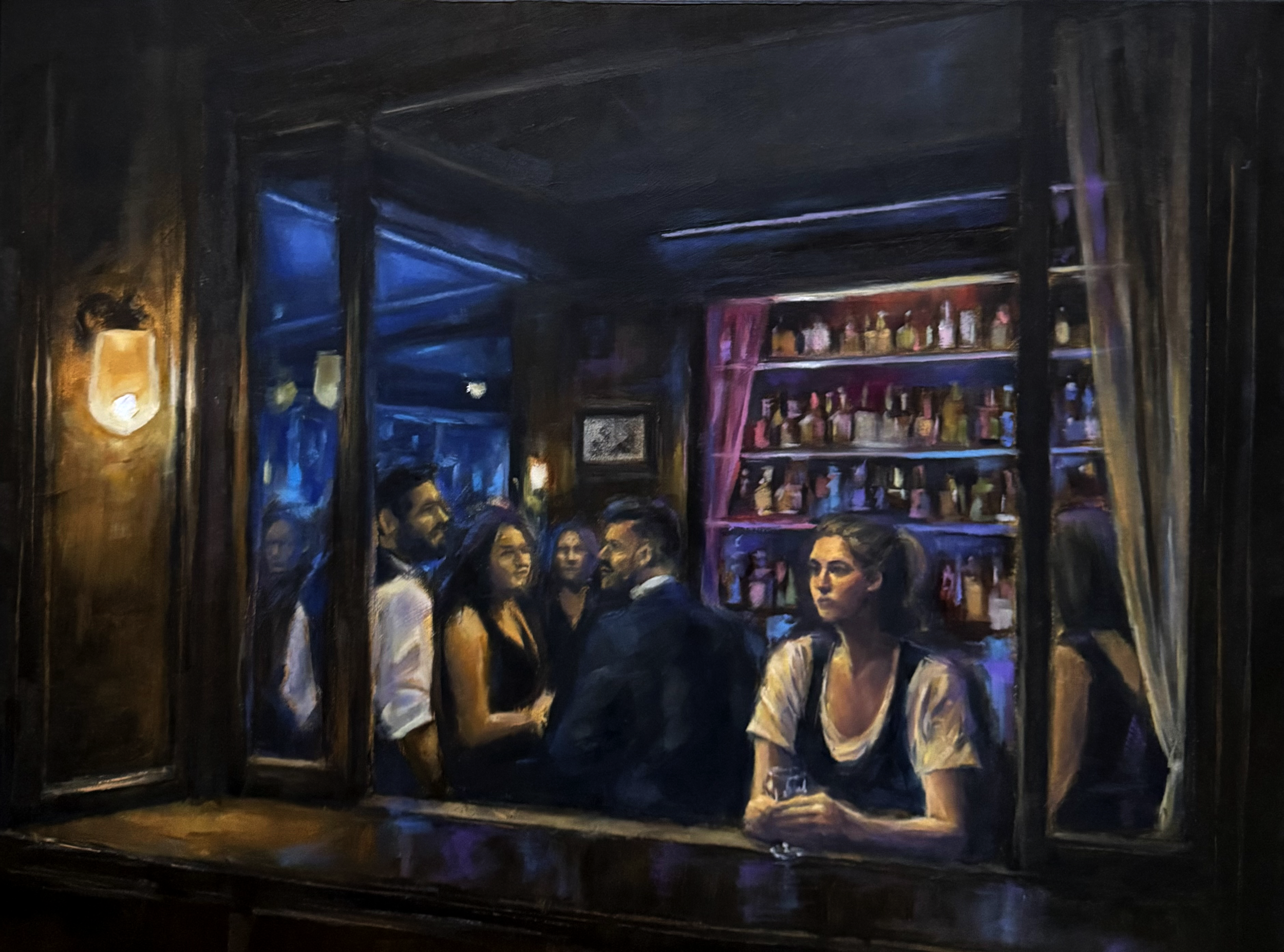 The Blue Bar - 80 x 60 cm - Oil on Canvas (2024) - € 2500