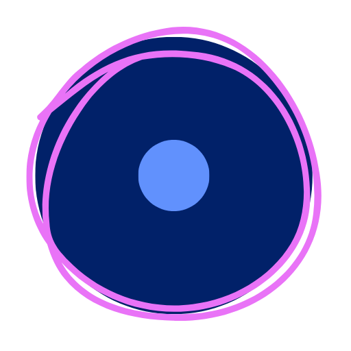 One blue navy circle, and in the middle a blue smaller one and surrounding the bigger one pink circle lines