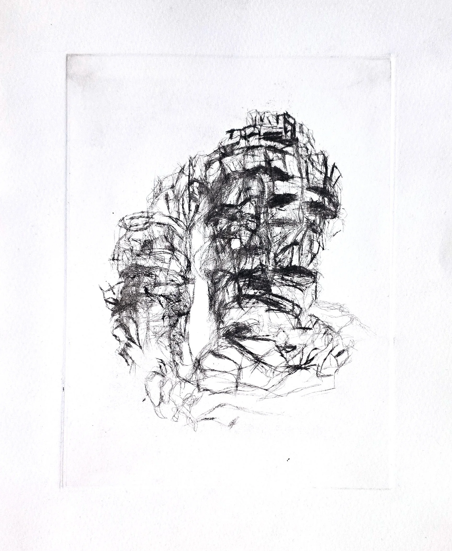 Pulpit Rock, 2026 multi-plate-dry point  14.8 x 21.0 cm