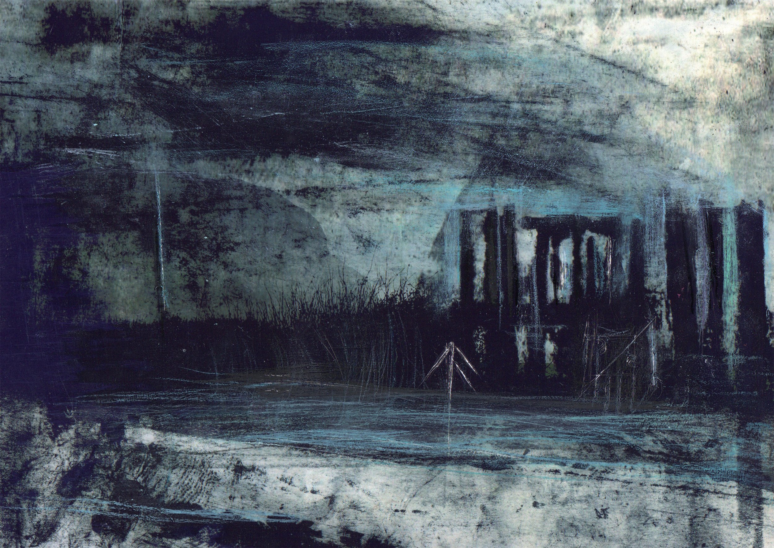 Untitled 2025 Mixed Media on acetate -  21 x 29.7 cm