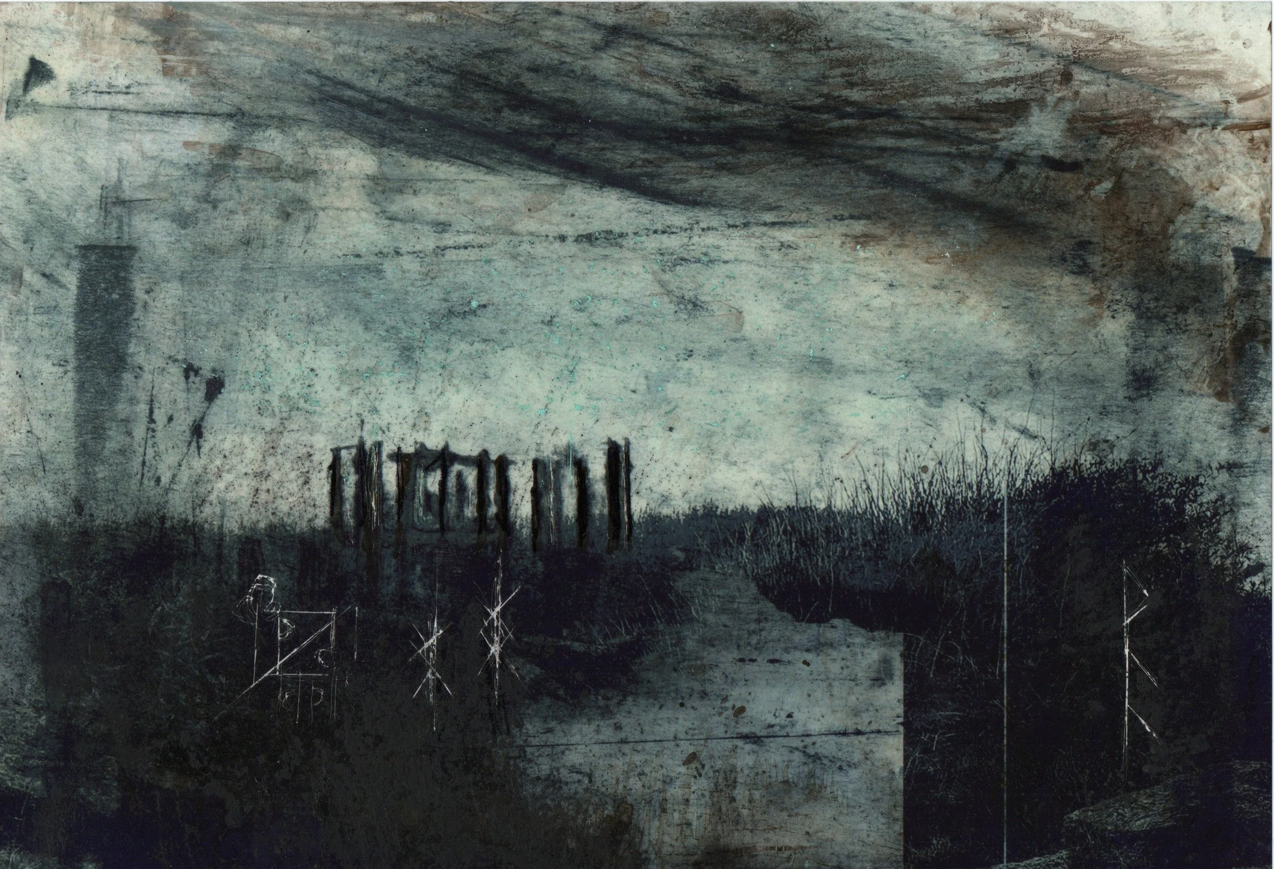 Untitled 2025 Mixed Media on acetate -  21 x 29.7 cm