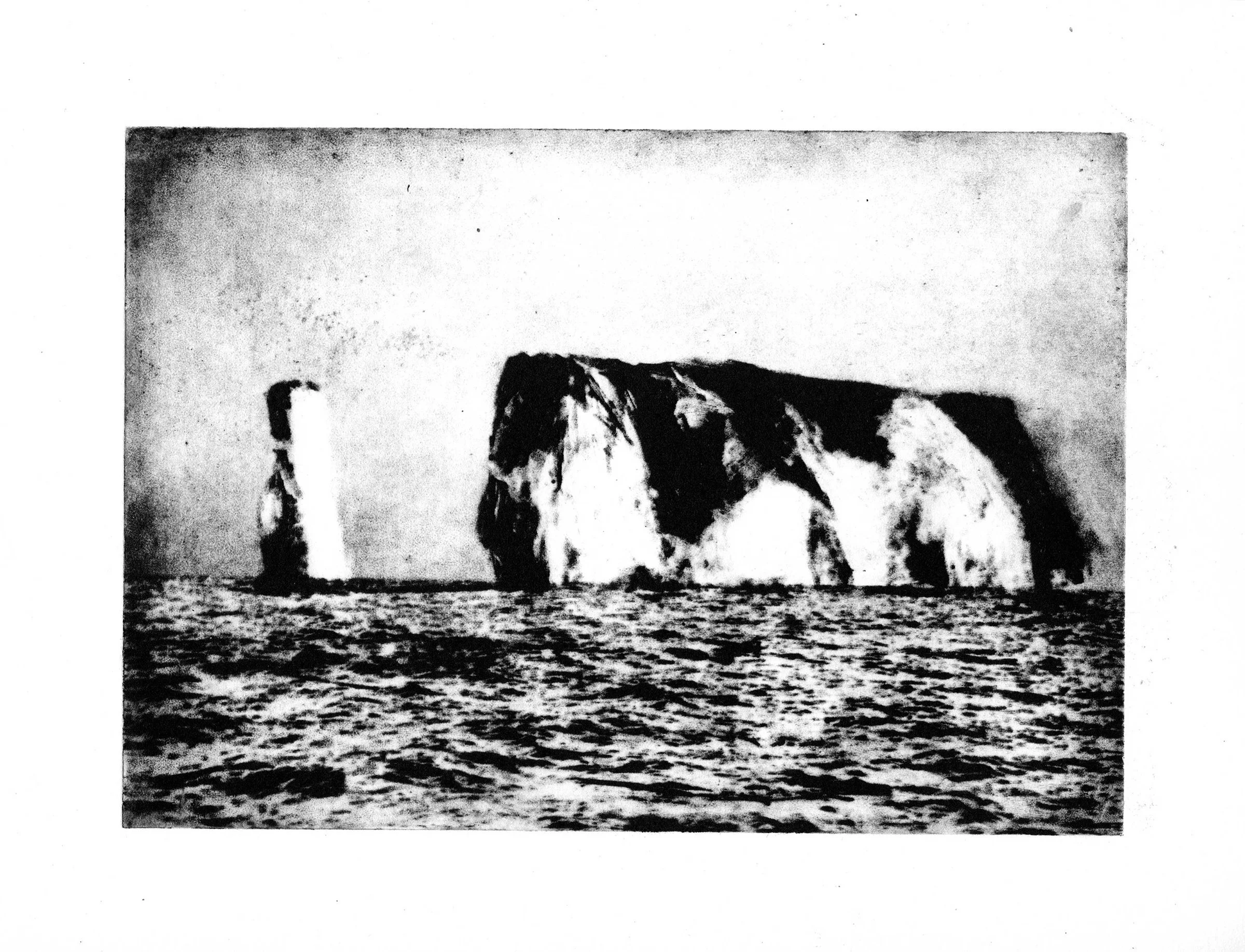 Old Harry Rocks, Photopolymer etching, 14.8cm x 21cm, 2025