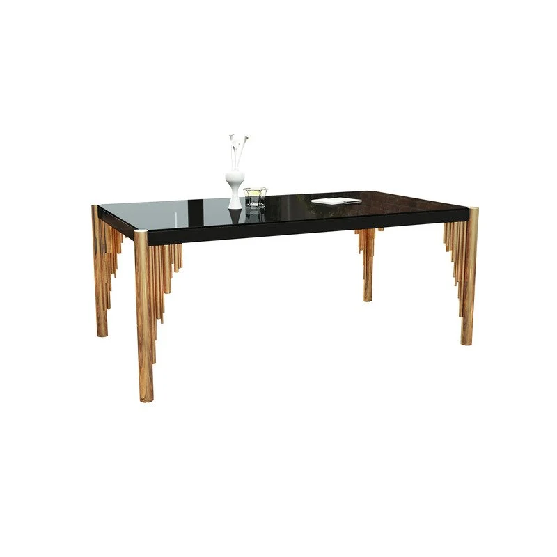 Gold Stainless Steel Rod Dining Table By bethel