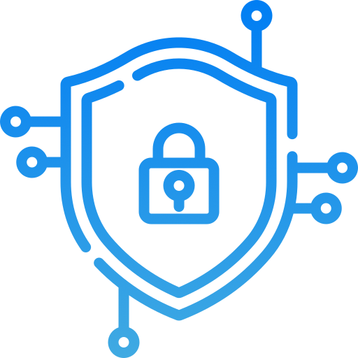 Digital padlock icon representing security or protection.