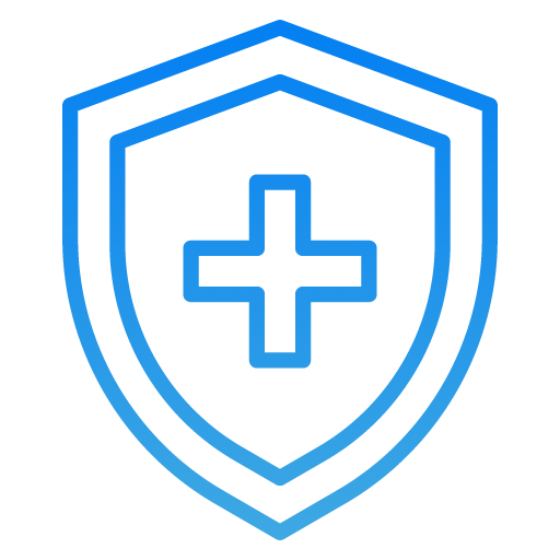 Blue shield logo with a cross in the center