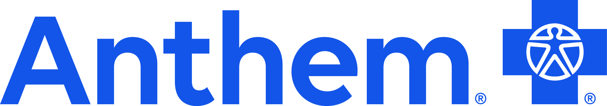 Blue logo with the text 'Anthem' and a white medical cross with a stylized person inside, indicating a healthcare-related brand.