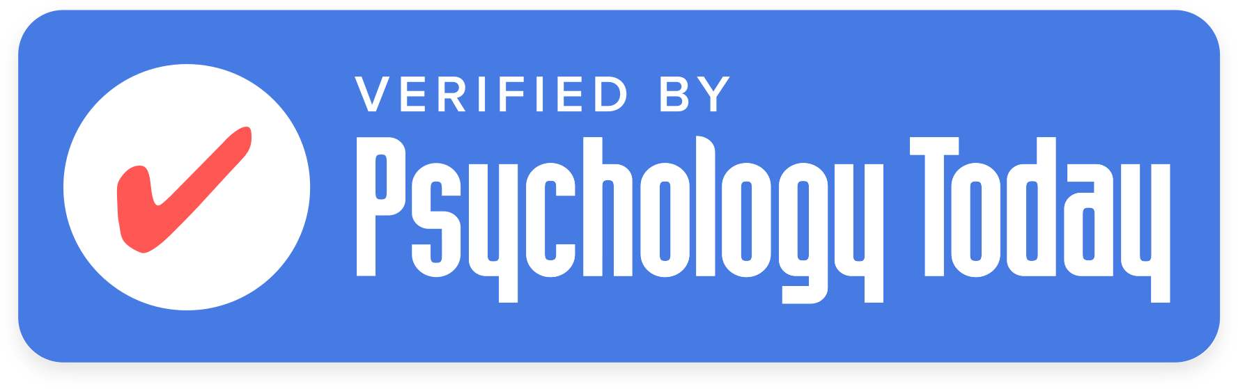 Psychology Today verified checkmark for therapist verification