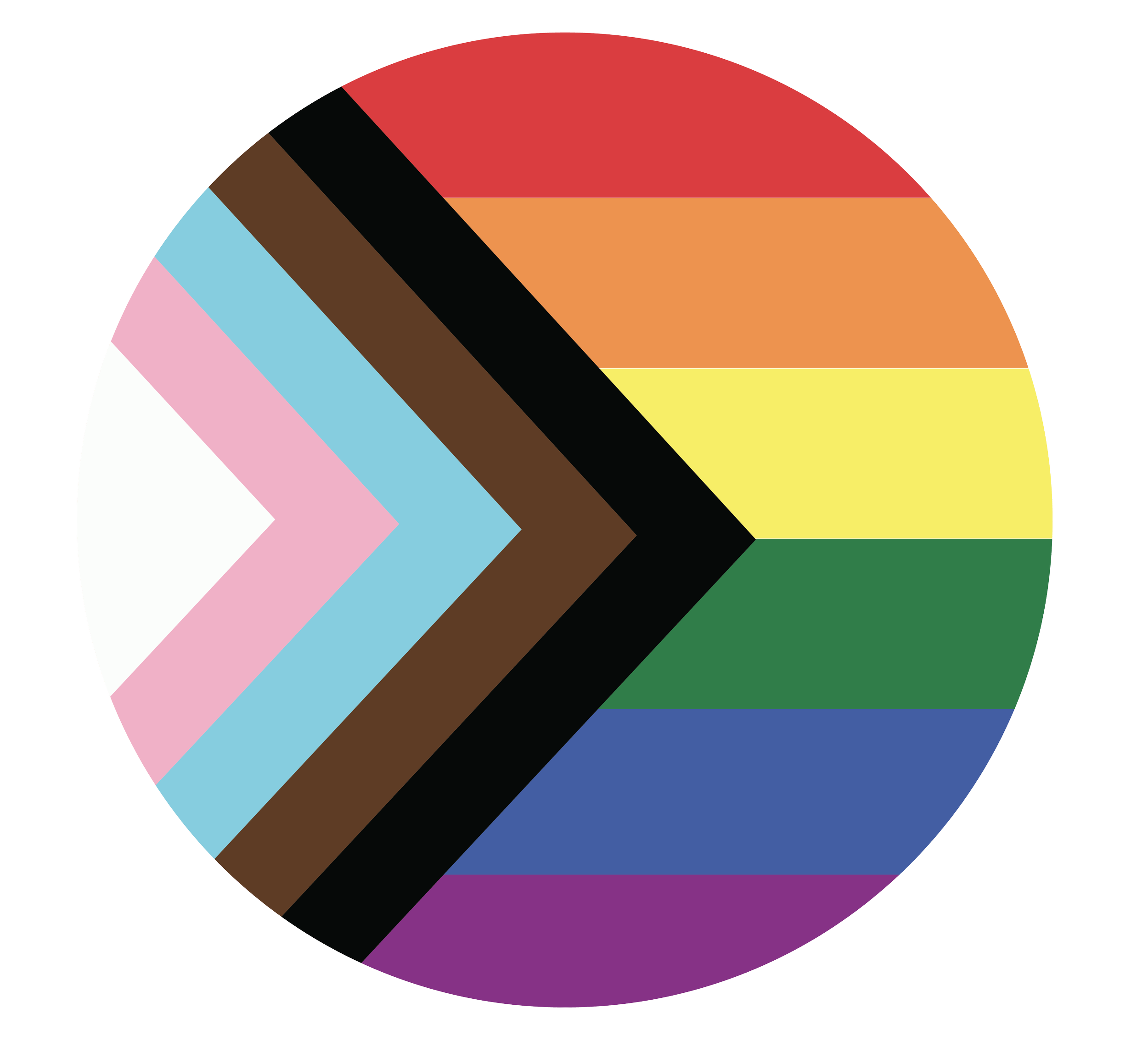 Pride flag circle that is for inclusive folks to feel welcome.