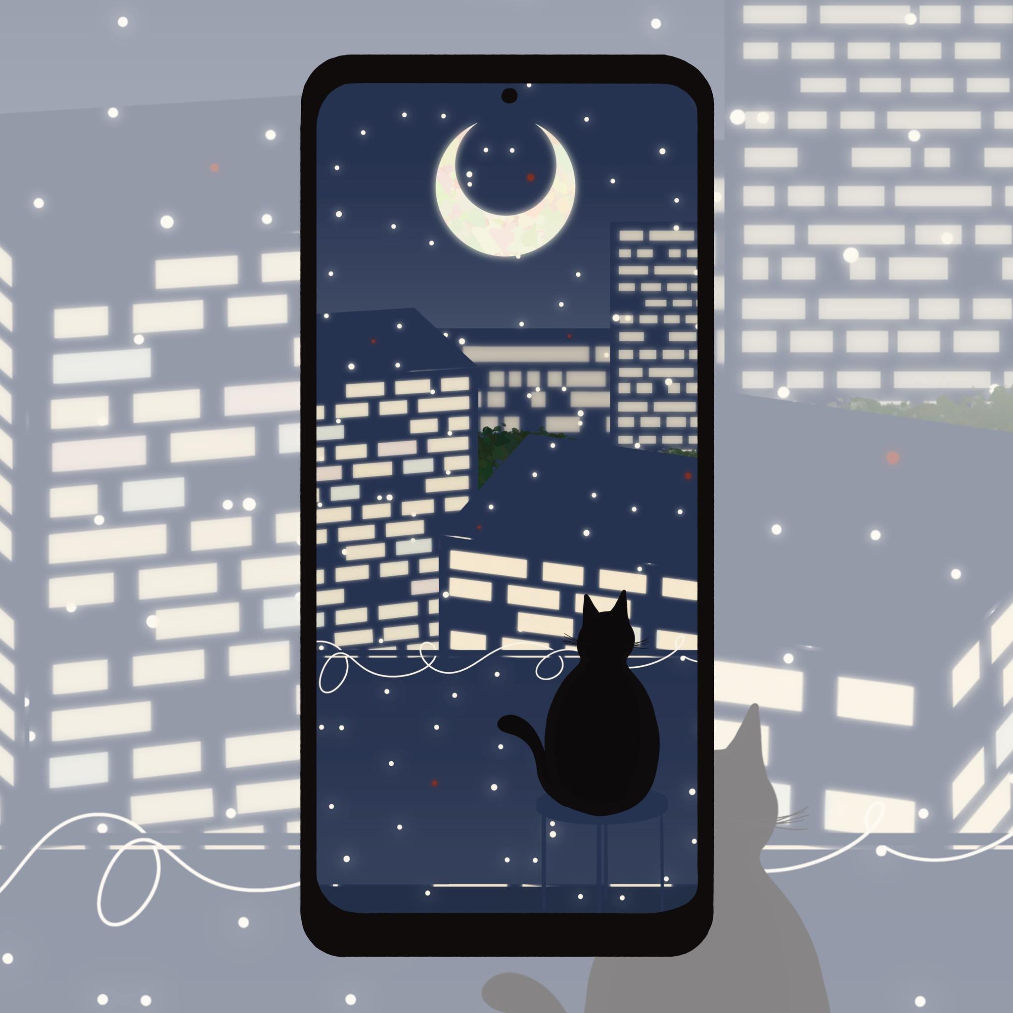 🌃 Lumi&egrave;re nocturne. 
Cette illustration est dispo gratuitement sur mon super site web pour que tu puisses l'avoir en fond d'&eacute;cran de t&eacute;l&eacute;phone !

🎁 Fonds d'&eacute;cran gratuits sur zeroziri.com (lien dans ma bio)

#digi