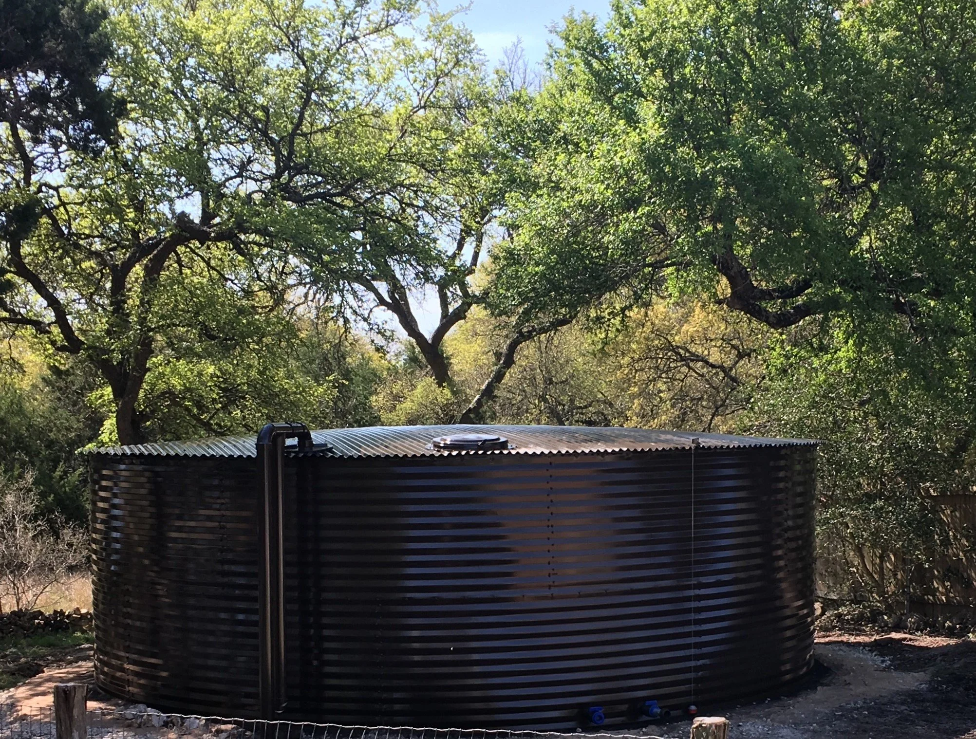 Brown Corrugated Metal Cistern