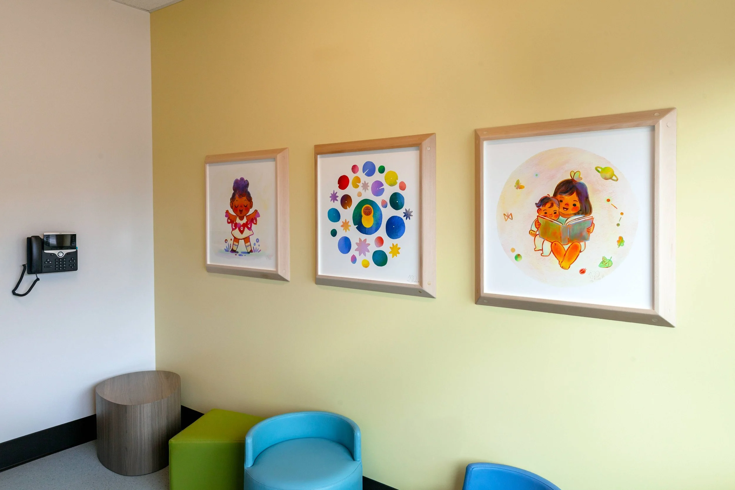 Children's Crisis Stabilization Unit, Lancaster, CA. From the collection of the Los Angeles Department of Arts and Culture. Artworks by Joy Hwang Ruiz