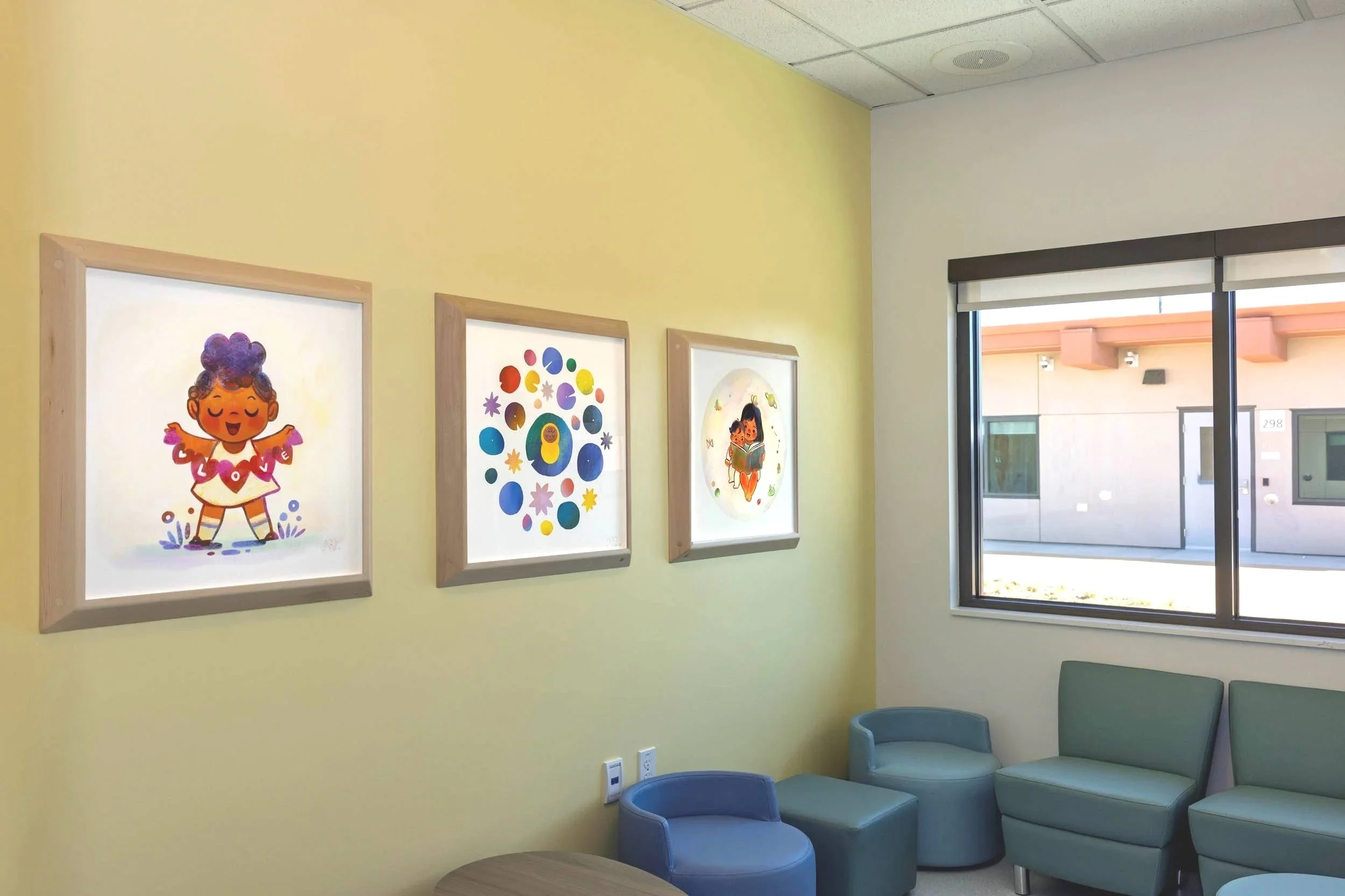Children's Crisis Stabilization Unit, Lancaster, CA. From the collection of the Los Angeles Department of Arts and Culture. Artworks by Joy Hwang Ruiz
