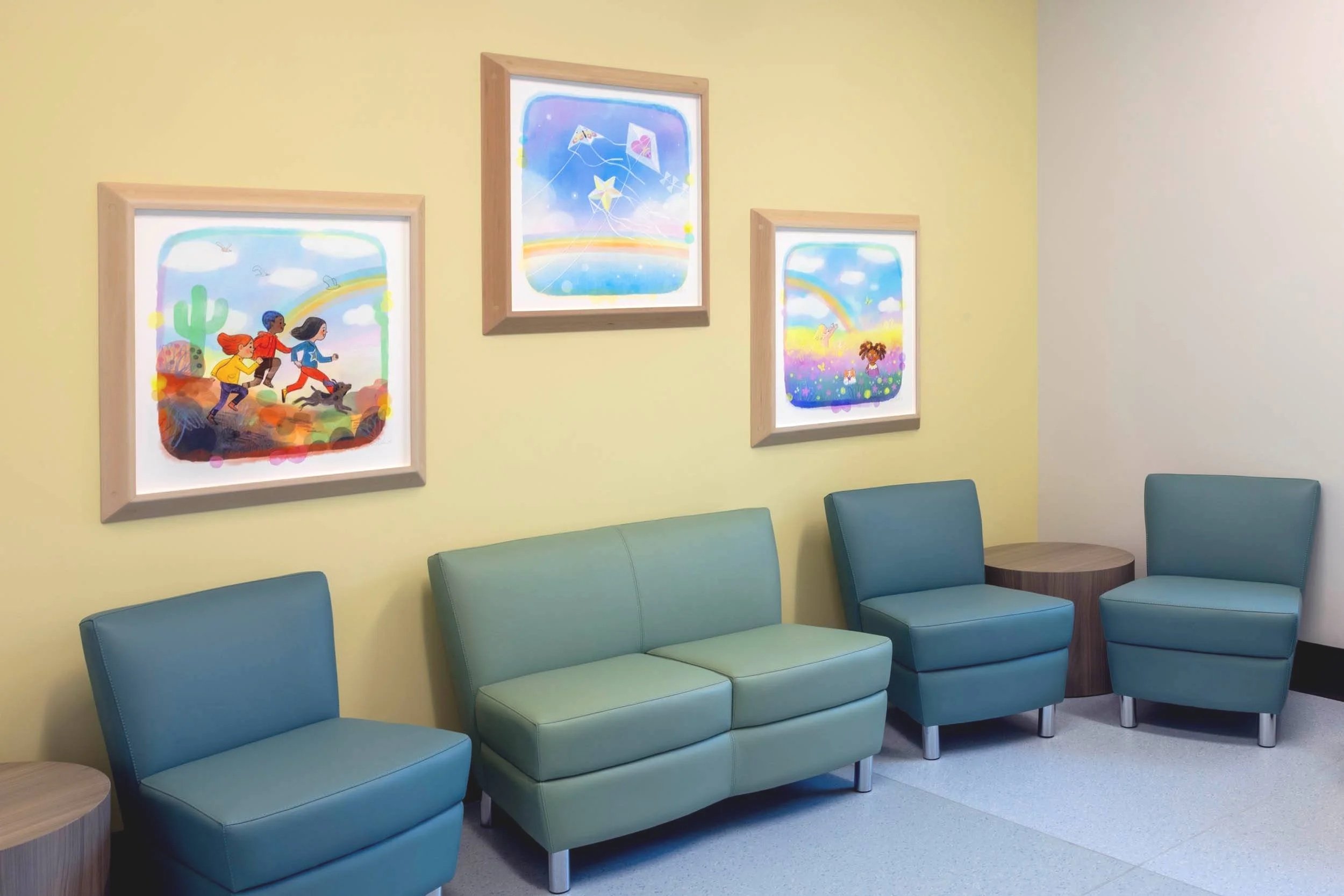 Children's Crisis Stabilization Unit, Lancaster, CA. From the collection of the Los Angeles Department of Arts and Culture. Artworks by Joy Hwang Ruiz