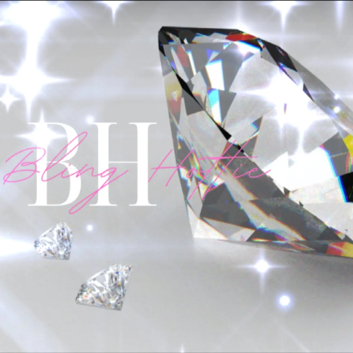 Bling Hottie logo featuring a diamond design representing stylish non-slip cane tips and fashionable mobility accessories.