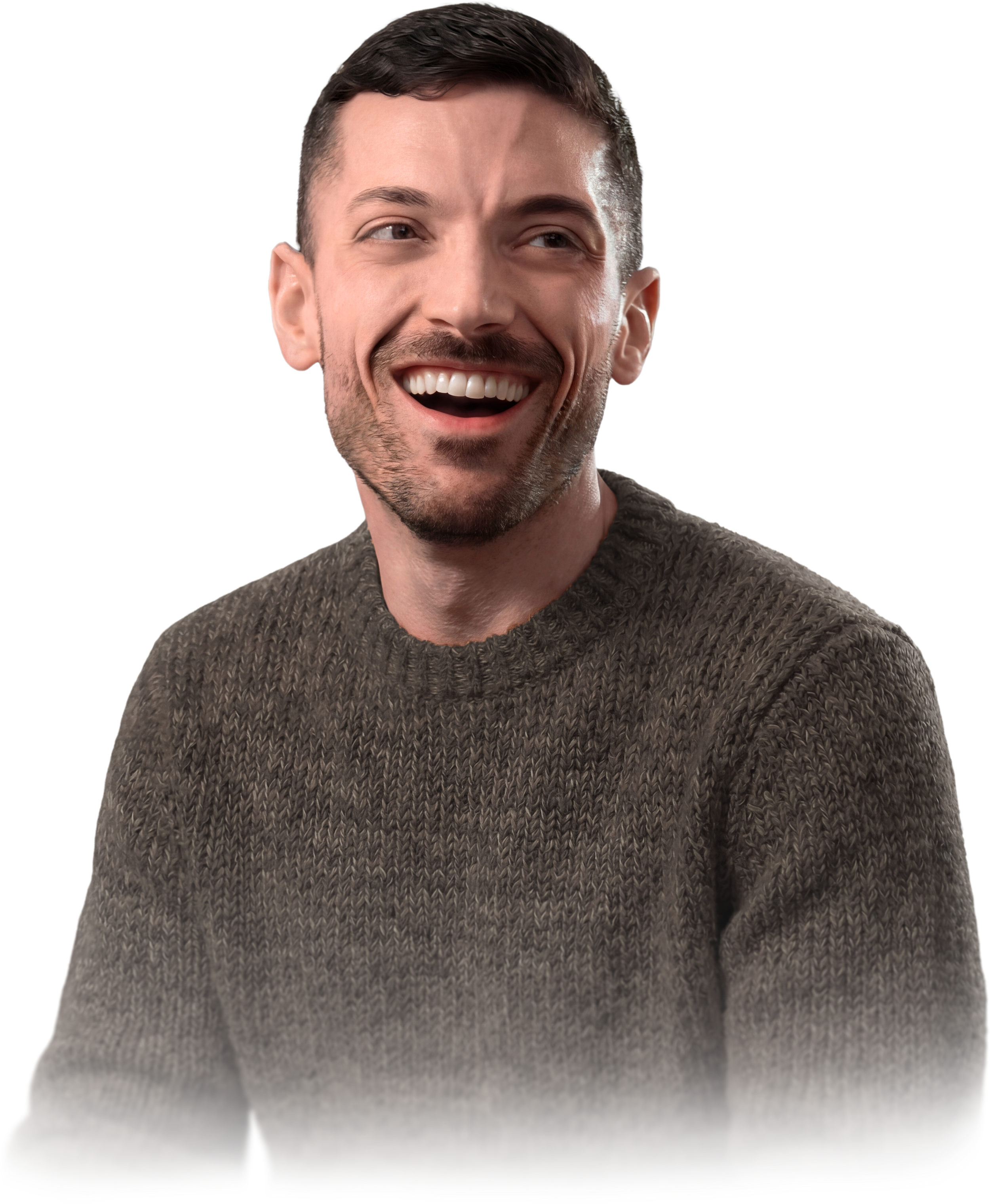 Dan Cimo LCSW laughing, showing the warmth and authenticity he brings to therapy.