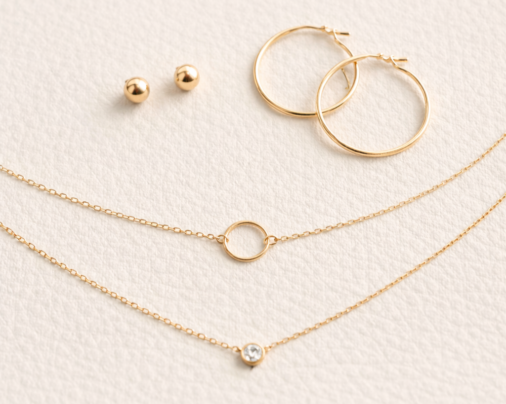 simple gold jewelry pieces for Real Estate agents