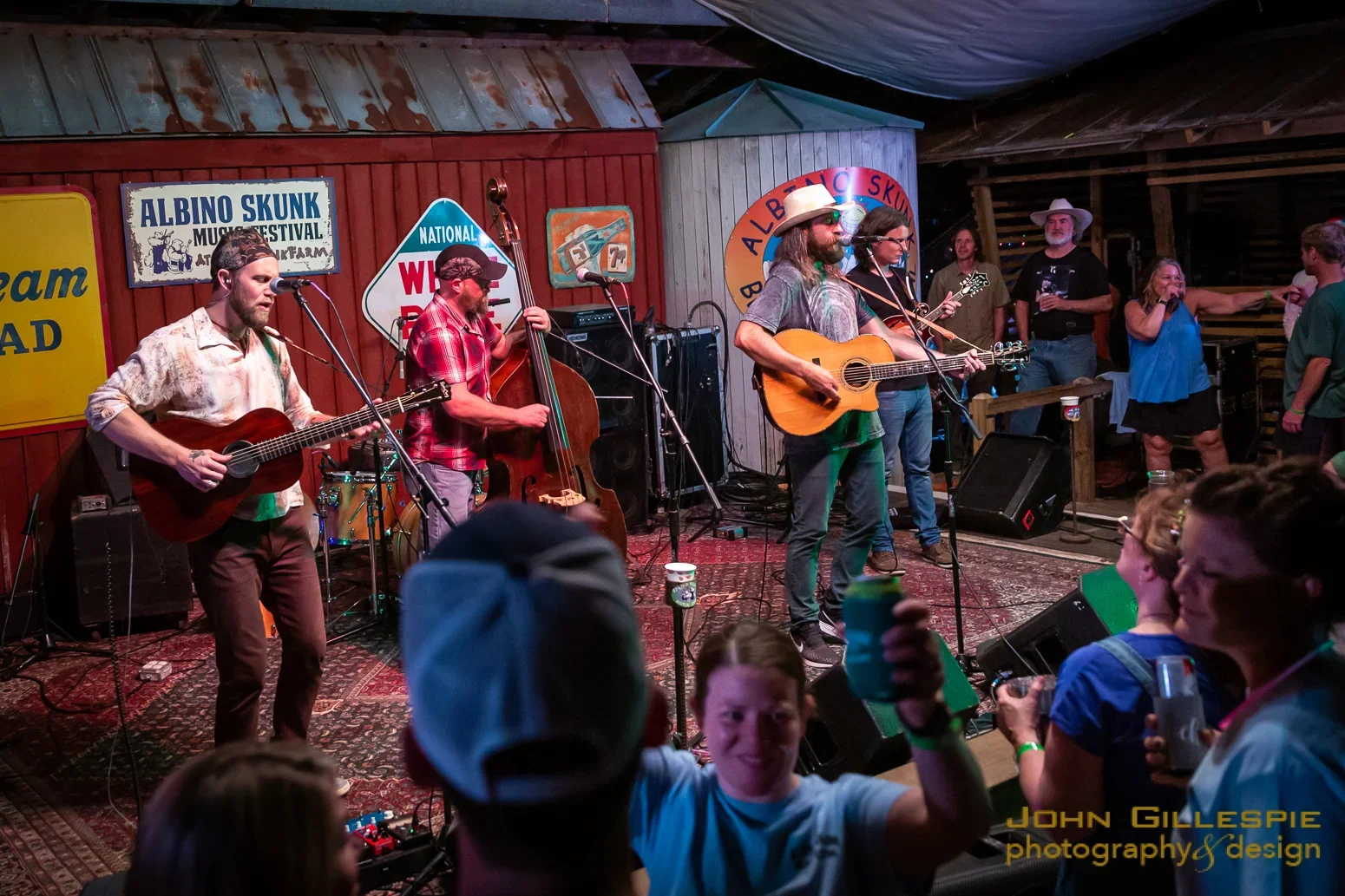 (L To R) Mike Sivilli, Johnny Calamari, Dan Lotti and Andrew Hendryx of Dangermuffin perform at the Albino Skunk Festival 4-11-10. Photo: John Gillespie