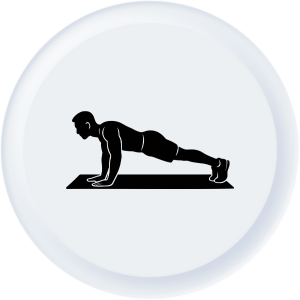 Silueta vežbača koji radi sklekove ikonica