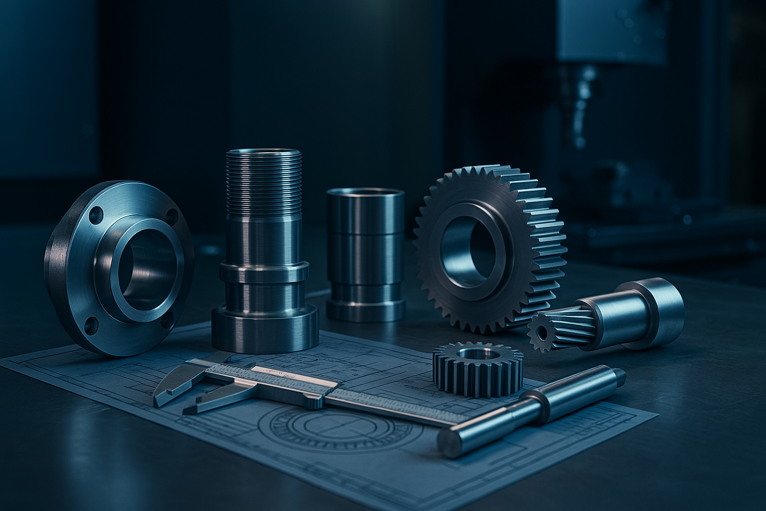 Machined Gears and CNC Components on Engineering Blueprint – Universal Machining & Engineering LTD