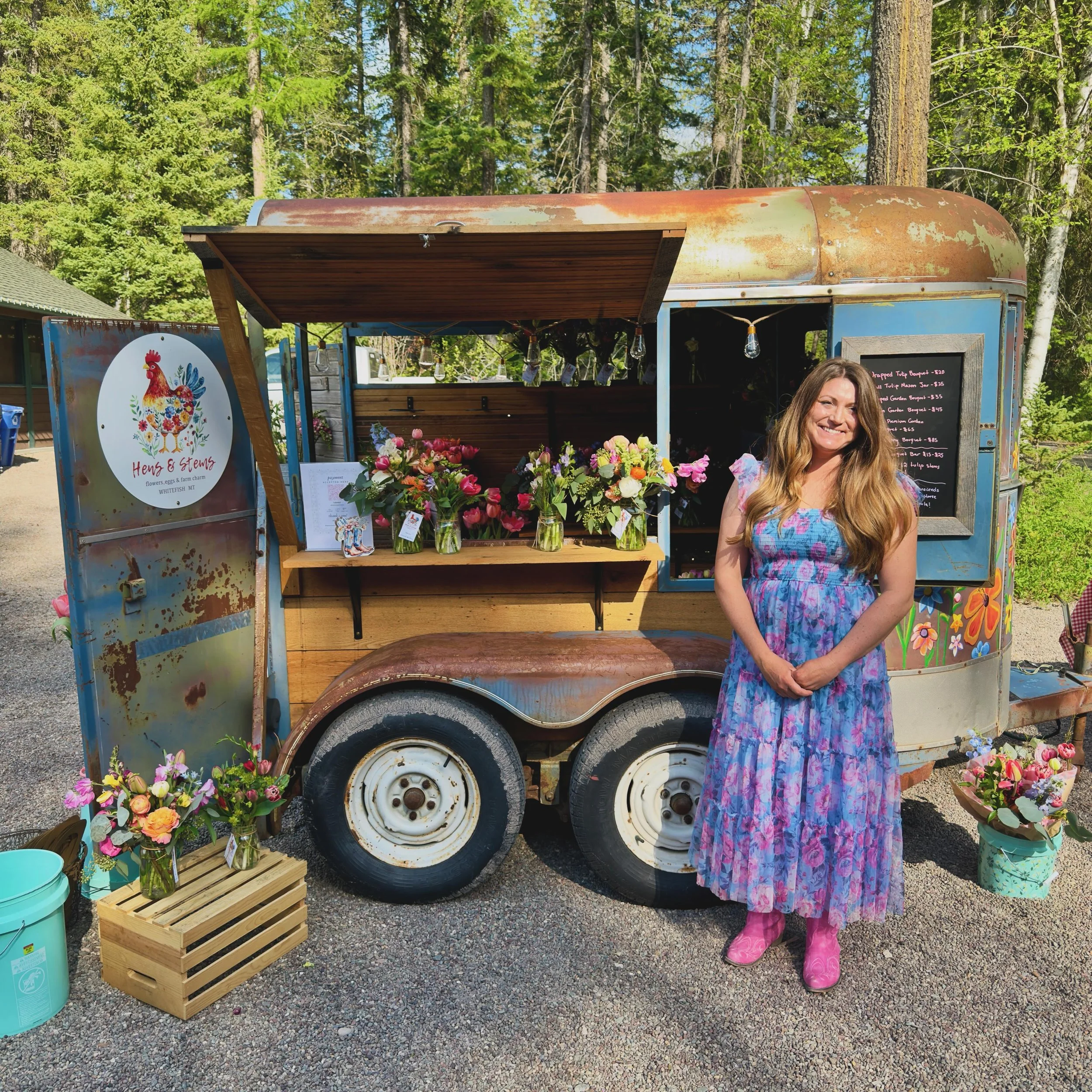 Hello! I&rsquo;m Heather, a stay-at-home mom of three and the owner of Hen&rsquo;s &amp; Stems, a small family flower farm nestled between the Stillwater River and the mountains just outside Whitefish, Montana. We grow seasonal, locally raised flower