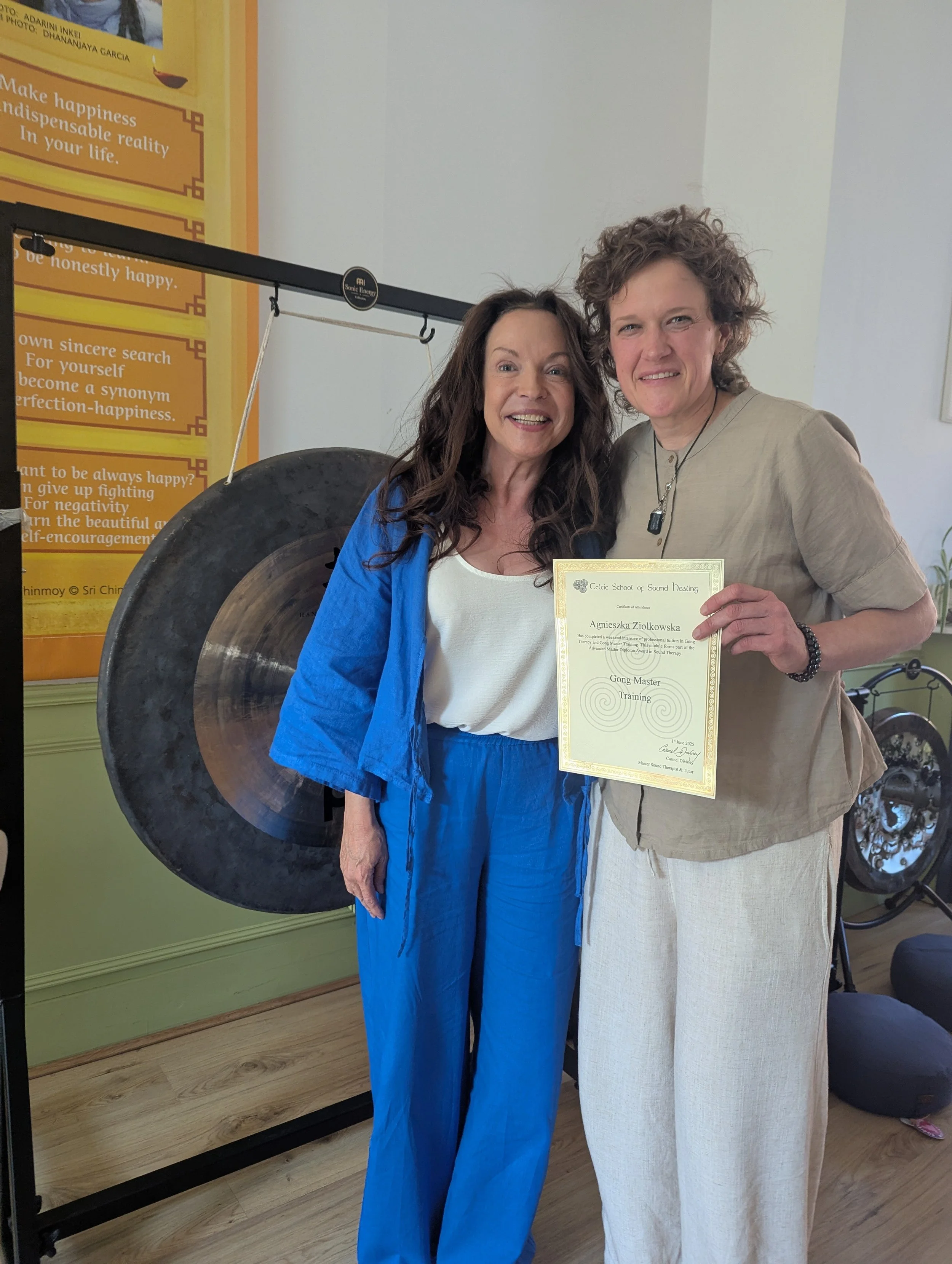 With Carmel Diviney, Celtic School of Sound Healing, Sound Therapy training