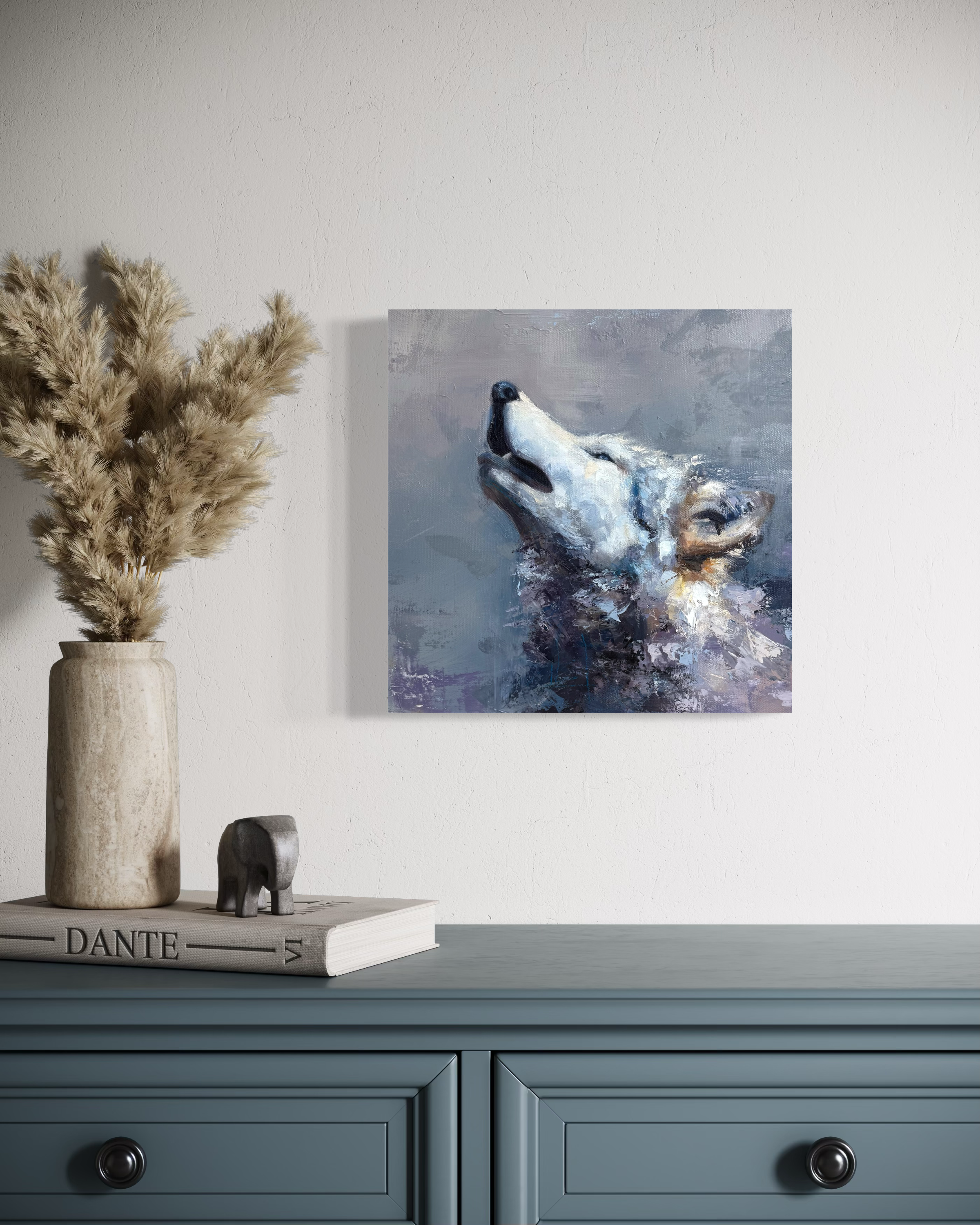 Call of the Wild | 12x12" Oil Painting of a Wolf Howling