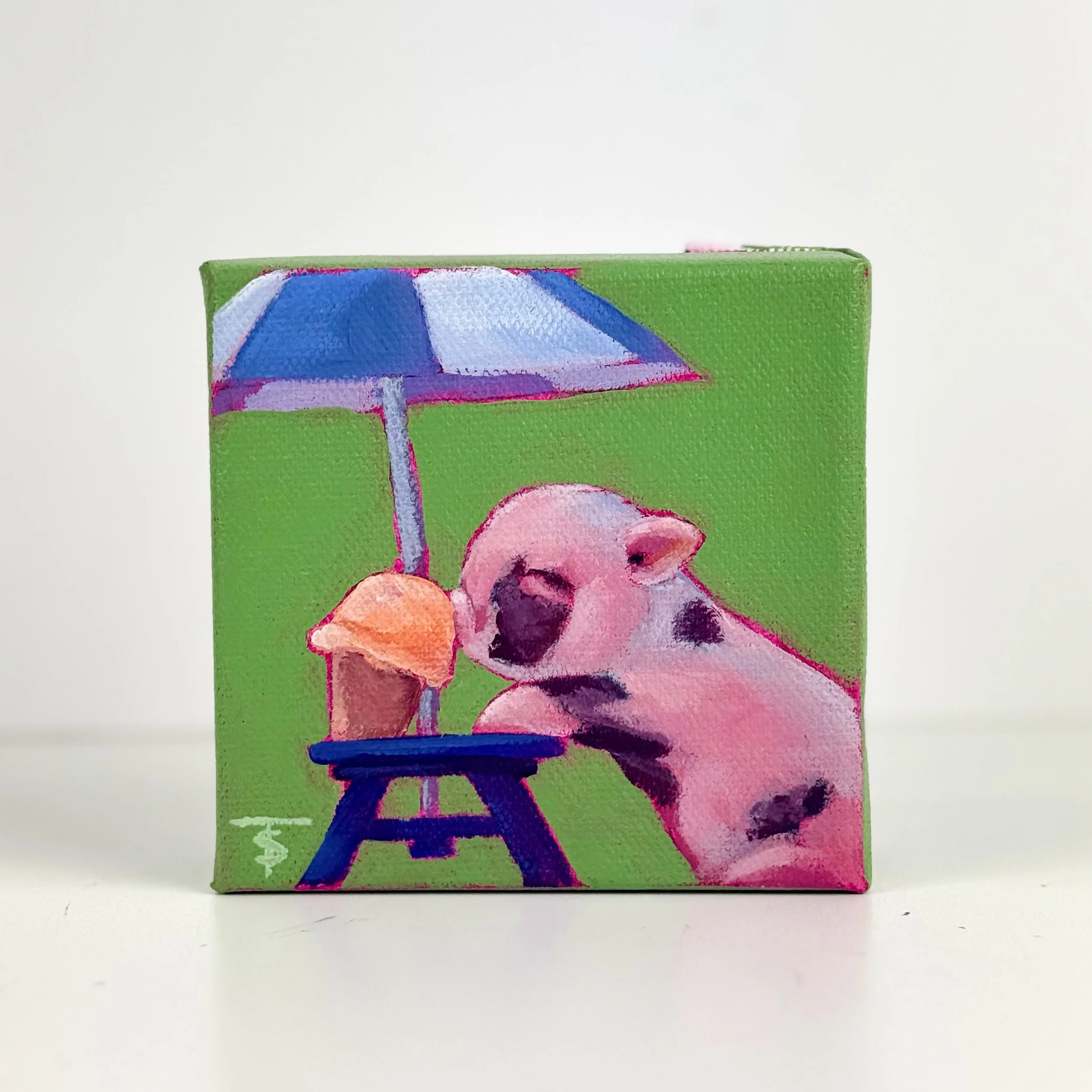 Summer Treat | 4x4 Gallery Depth Painting by Tabitha Schae