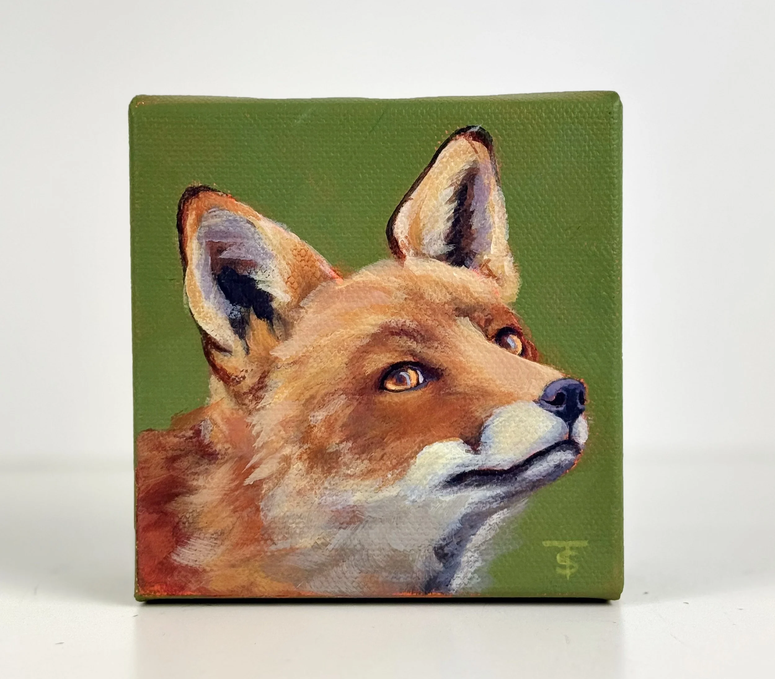 Foxy | 4x4 Gallery Depth Painting by Tabitha Schae