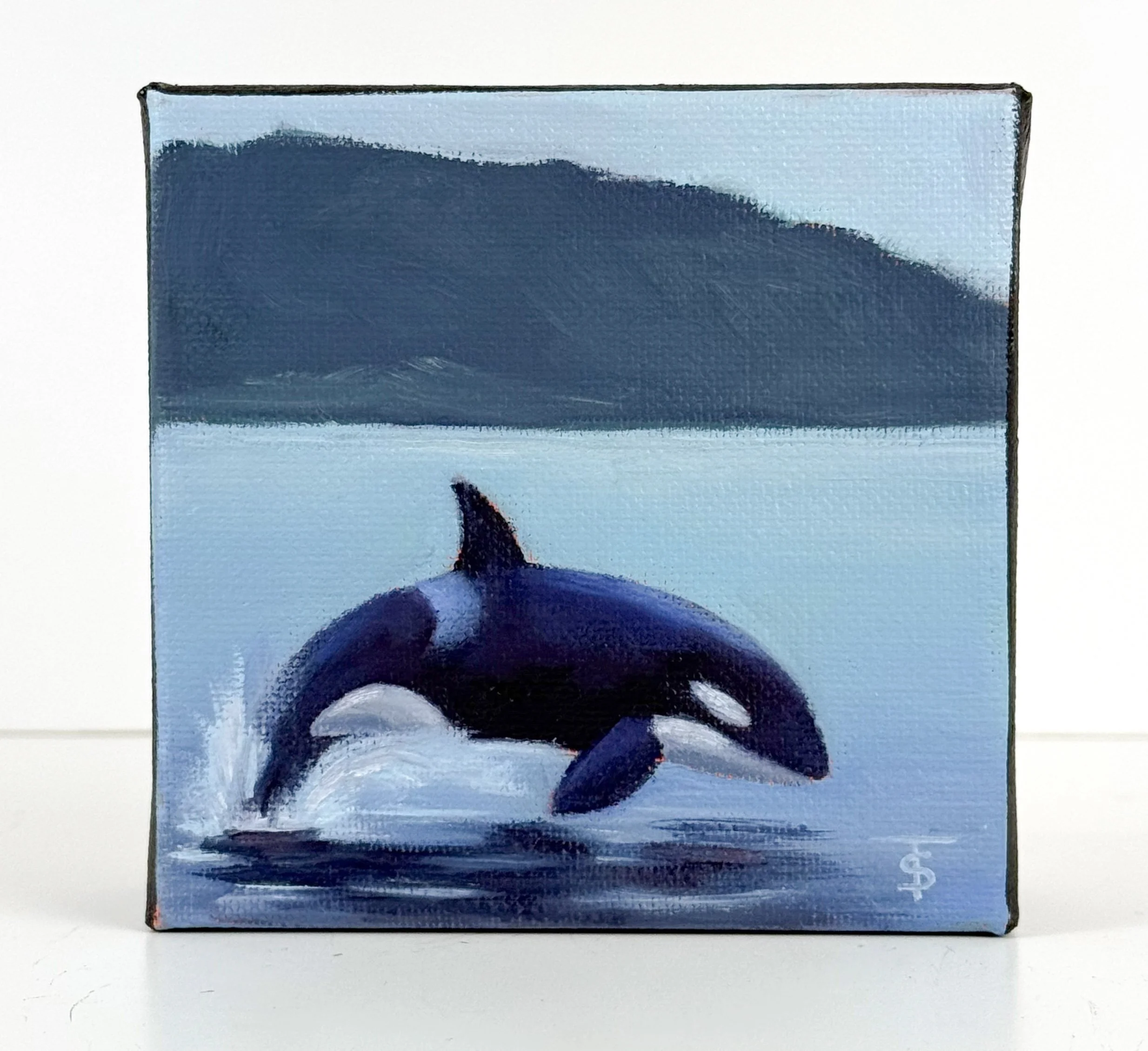 Out for a Swim | 4x4 Gallery DepthPainting by Tabitha Schae