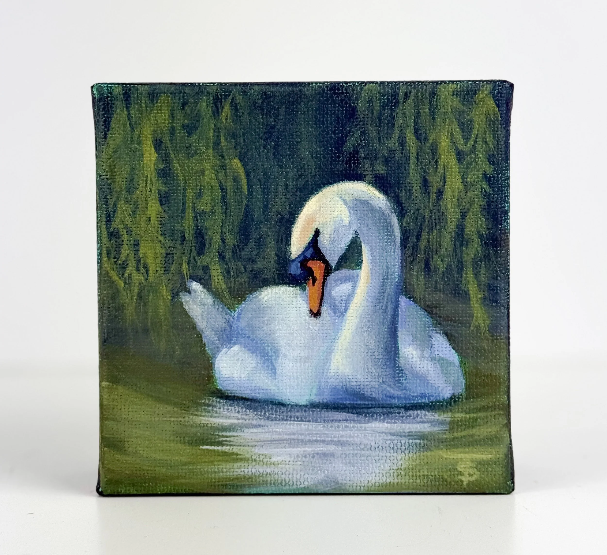 Swan Lake | 4x4 Gallery Depth Painting by Tabitha Schae