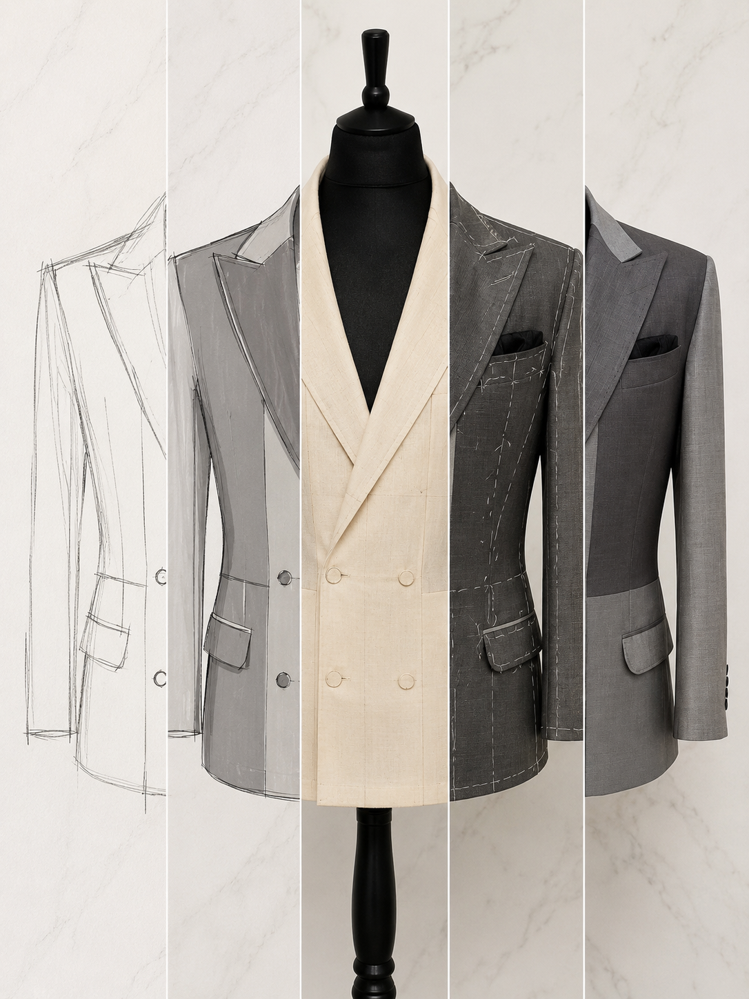Combien d’heures faut-il pour créer une veste tailleur sur-mesure ?