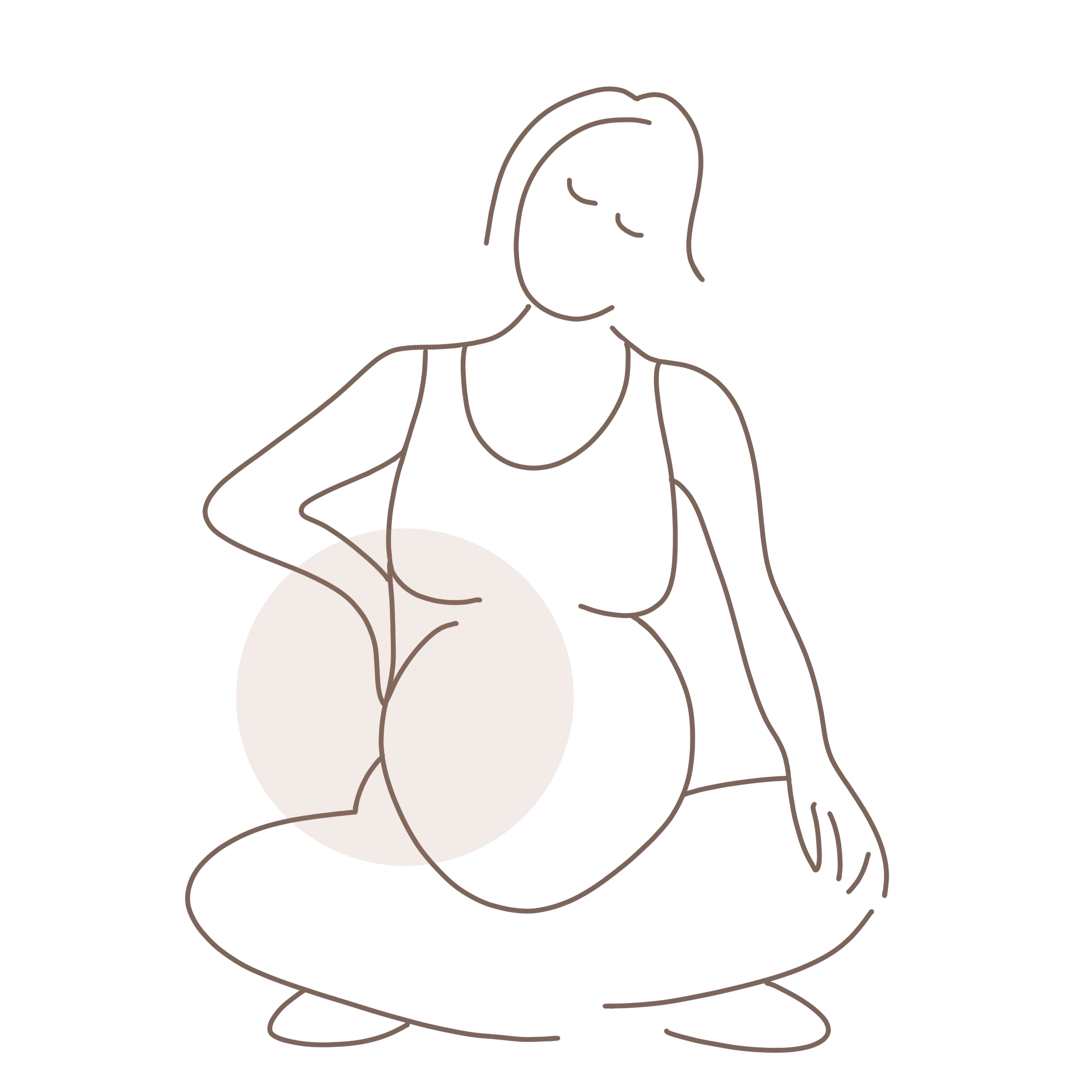 a woman holding back in pain