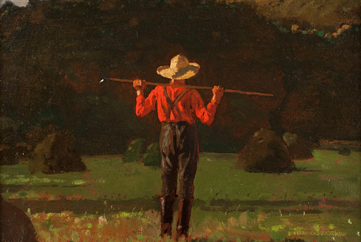 Painting - Farmer looking off with hoe.png