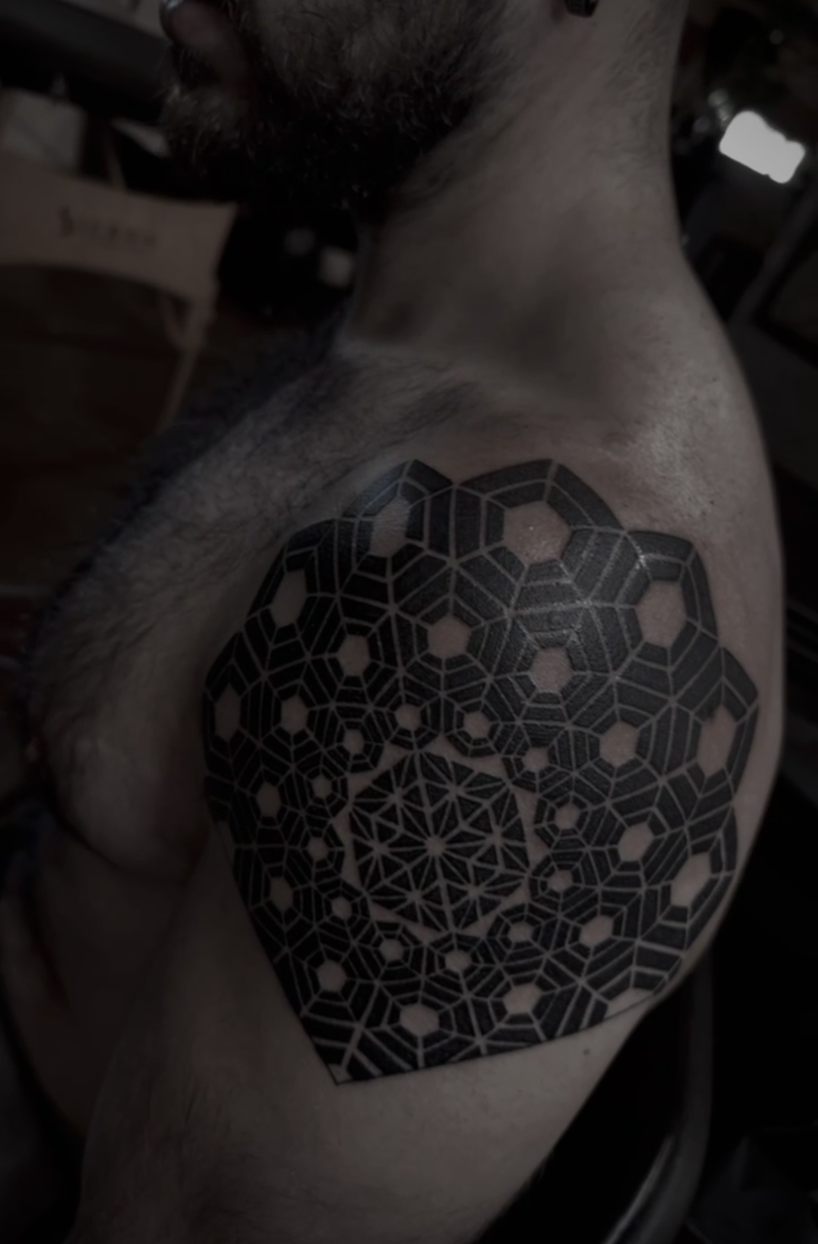 Morgan @Morgangatekeeper black and gray Ornamental Tattoo done at Dame of the West in Scottsdale, Arizona.