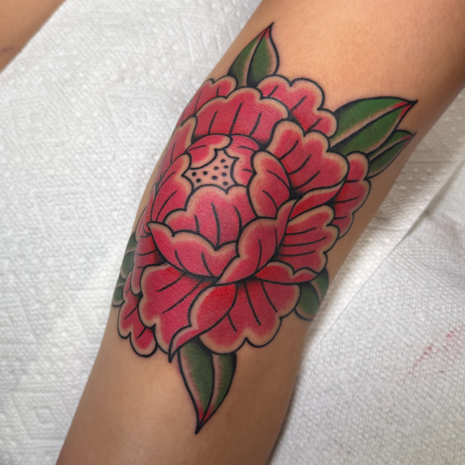 Dame of the West Tattoo Artist Knee Tattoo