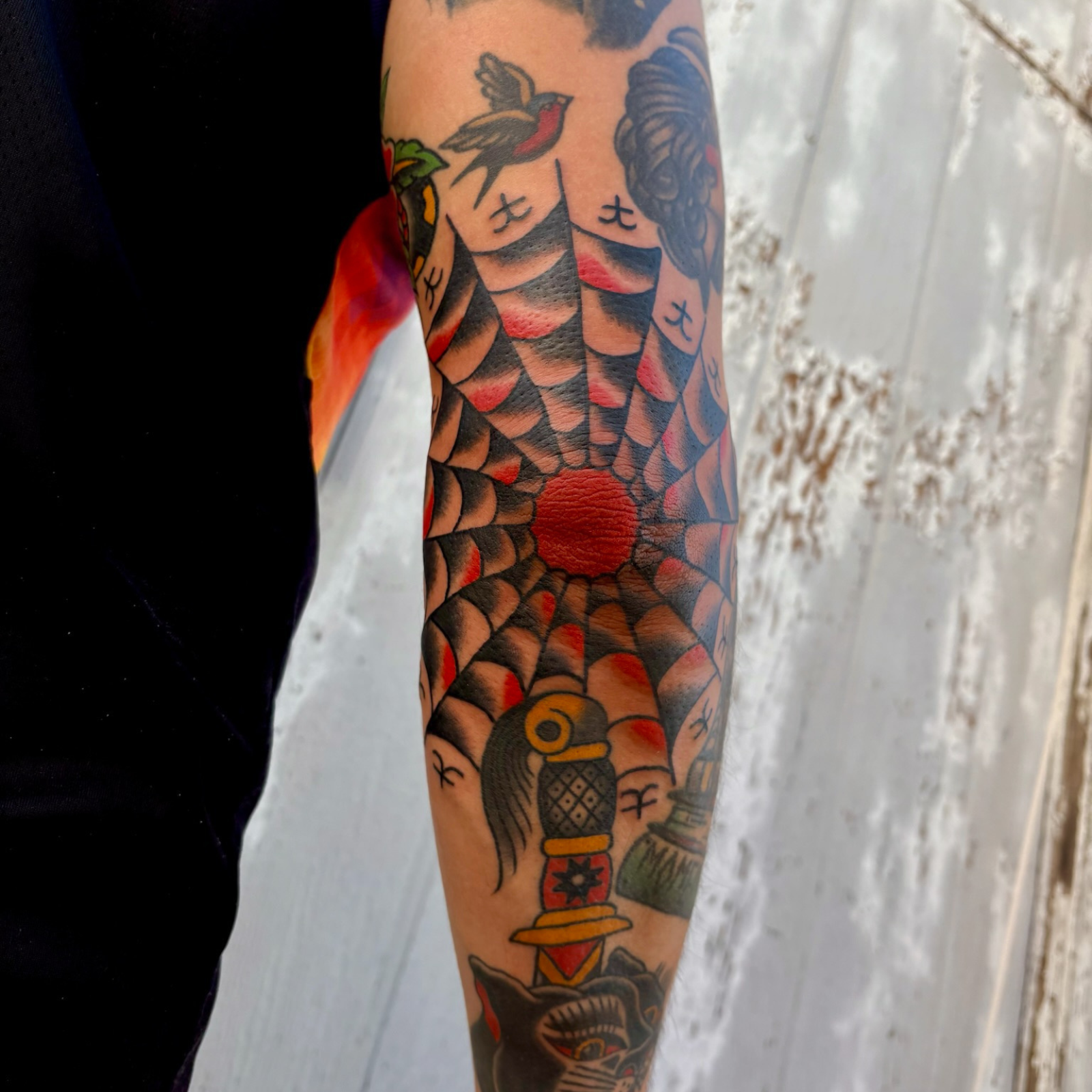 Dame of the West Tattoo Elbow Tattoo Design