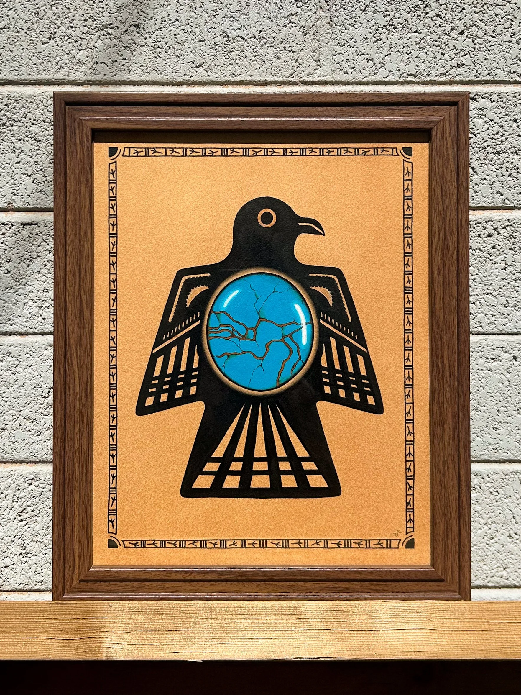 Shelly Benally @imcasterr original Thunderbird Turquoise flash painting.jpeg