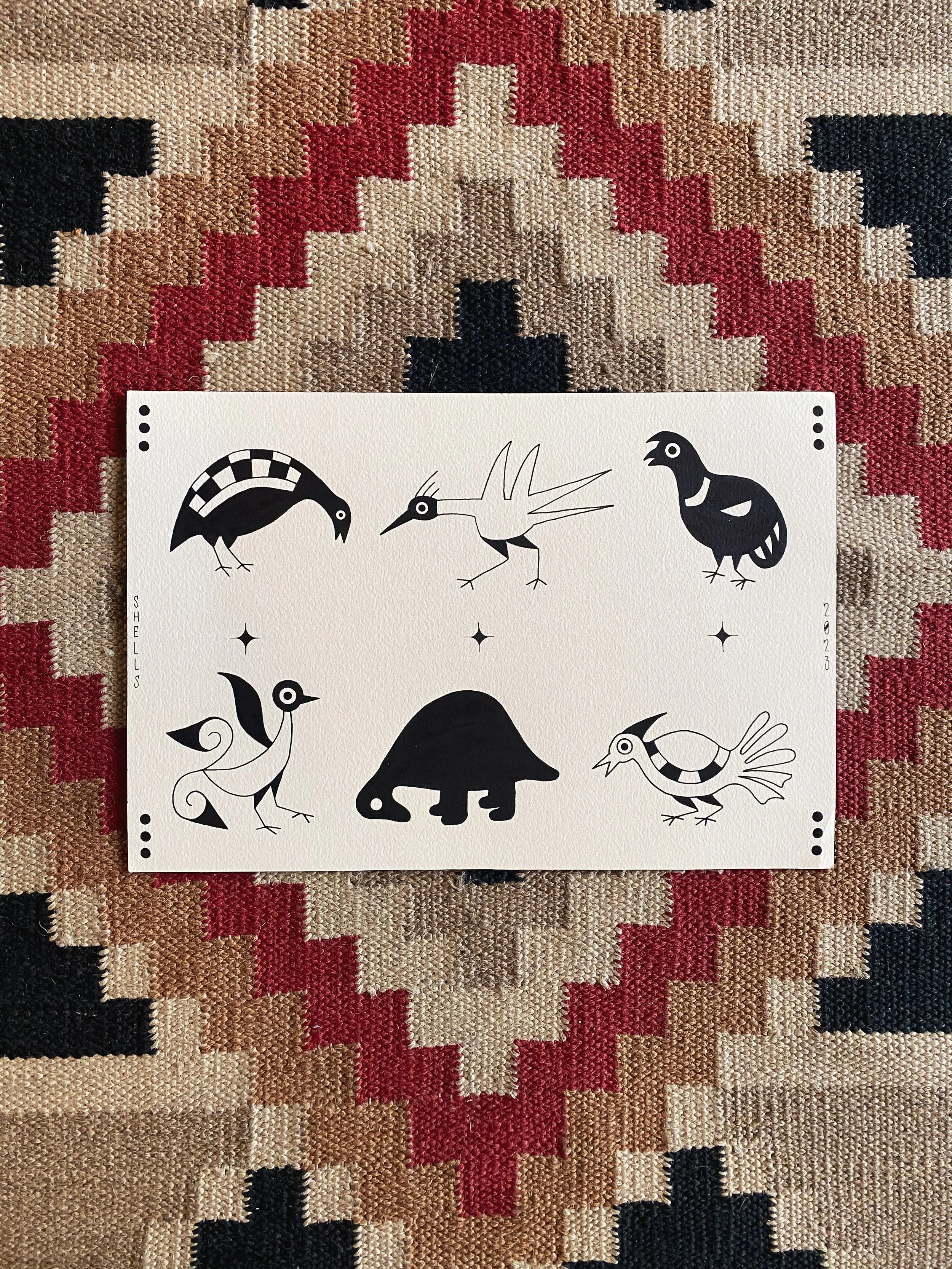 Shelly Benally @imcasterr original bird flash painting.jpeg