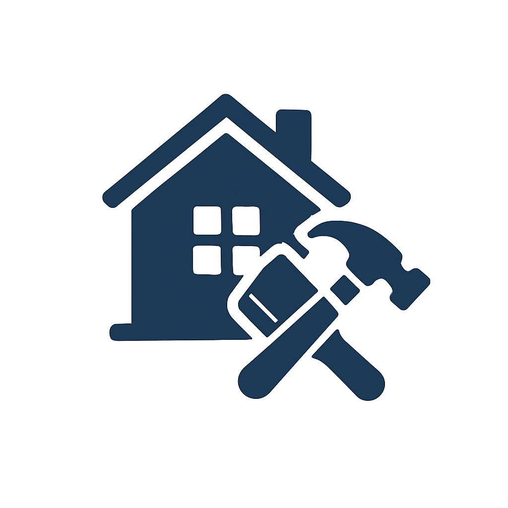 Icon of a house with a hammer and screwdriver crossed in front of it, symbolizing home remodels.