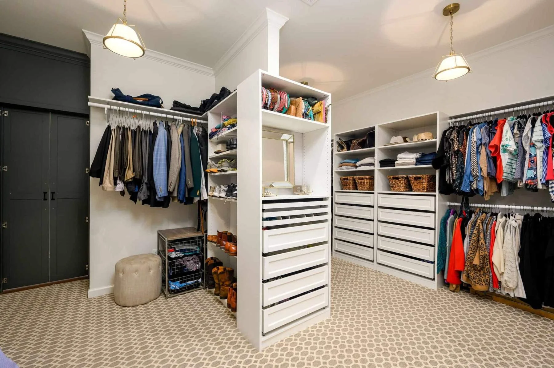White Walk-In Master Closet Addition