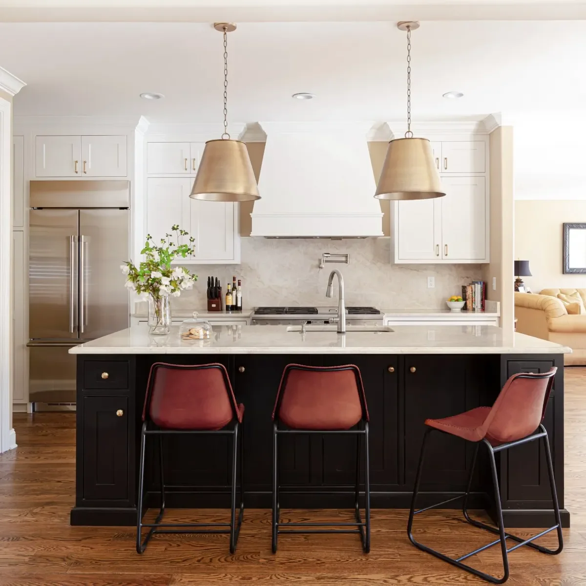 Brass & Contrast Kitchen