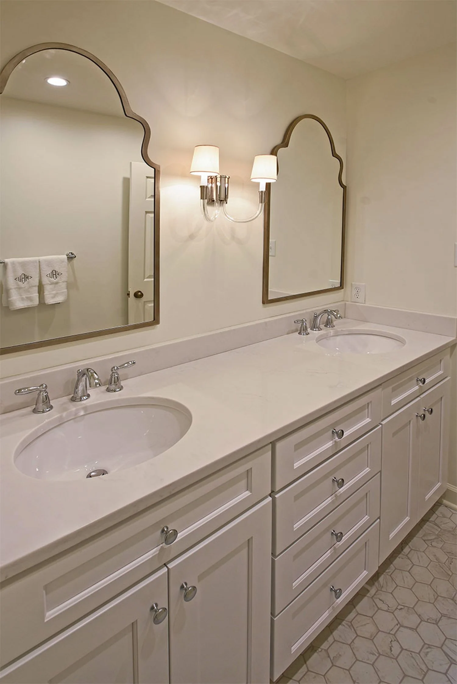Bright Guest Bathroom Vanity with Custom Lighting in Georgetown, TN (Copy)