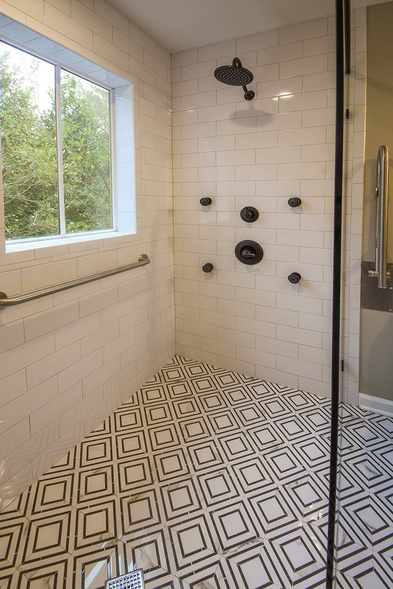 Curbless Walk-In Shower with Subway Tile